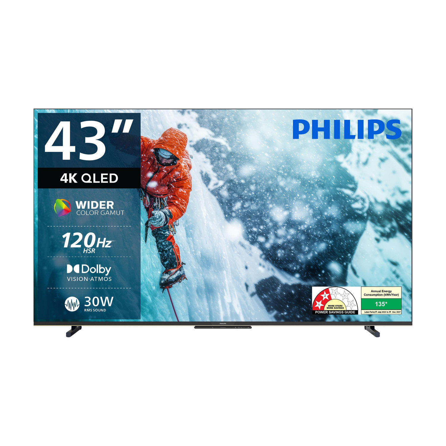 PHILIPS 108 cm (43 inch) QLED 4K Smart TV - Image 1