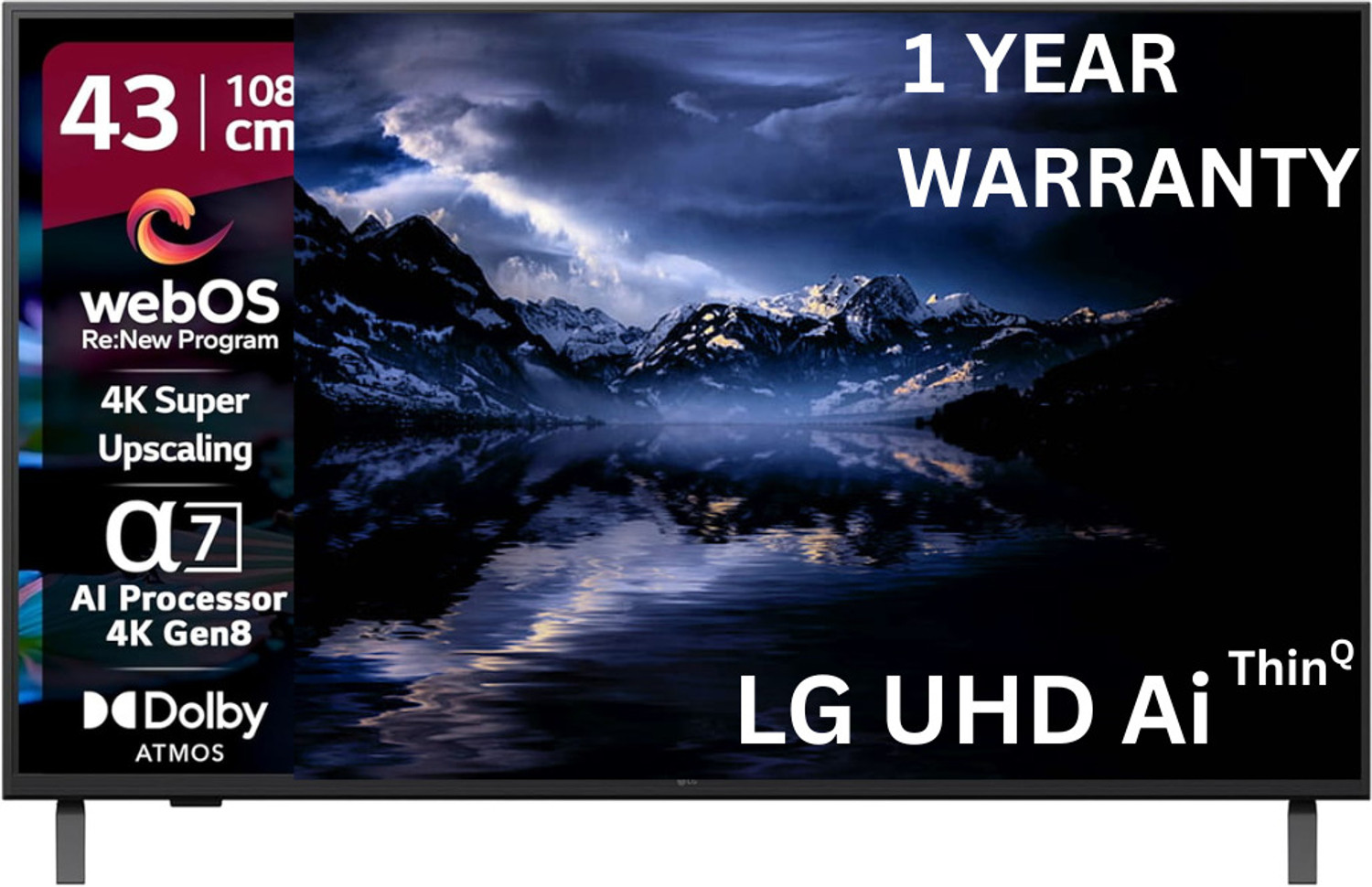 Image of LG AI TV UA82506LA 108 cm (43 inch) Ultra HD (4K) LED Smart WebOS TV 2025 Edition with Alpha7th AI Processor 4K Gen8 | 4K Super Upscaling | AI Picture Pro | 4K Expression Enhancer | NEW AI Magic Remote Compatible | AI Search with MS Copilot | AI Sound Pro (9.1.2 ch) | Dolby Atmos | Chromecast Built-in (43UA82506LA)