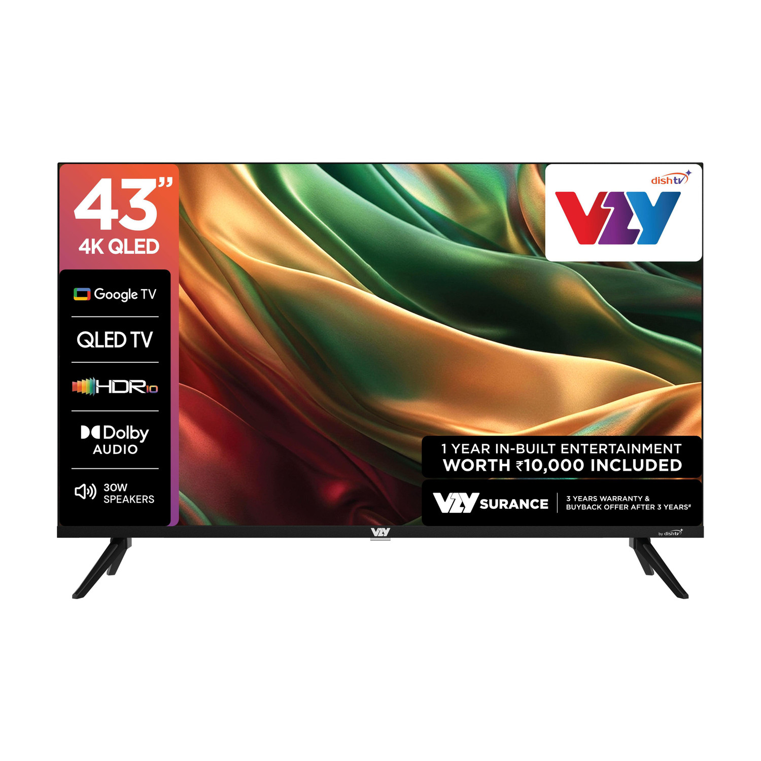 Image of Acer V Series 108 cm (43 inch) QLED Ultra HD (4K) Smart Google TV with Dolby Vision-Atmos, MEMC, HDMI2.1 (AR43GR2851VQD)