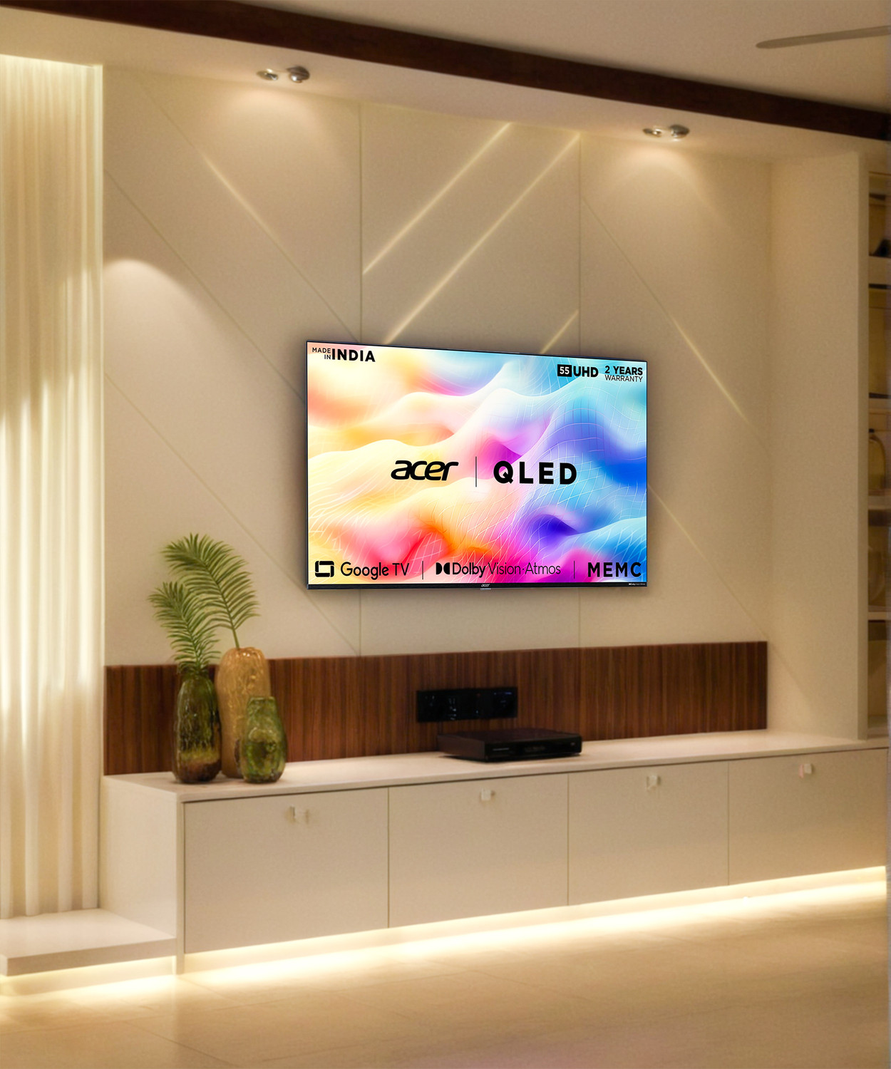 Image of Acer V Series 139 cm (55 inch) QLED Ultra HD (4K) Smart Google TV (AR55GR2851VQD)