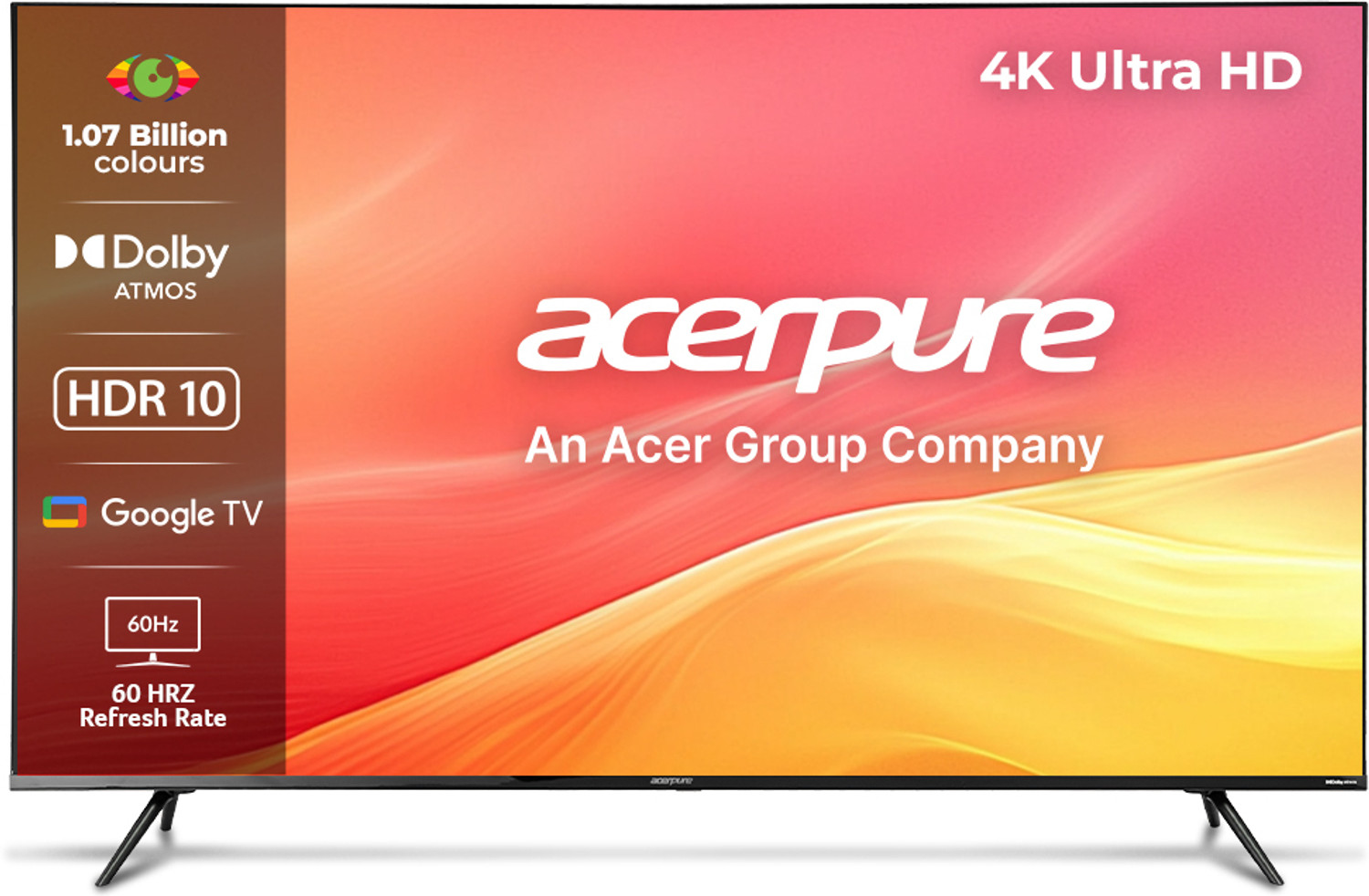 acerpure Swift TV by Acer (2024 Series) 164 cm (65 inch) Ultra HD (4K) LED Smart Google TV with Bezel-Less | Google OS | VRR | ALLM | Dolby ATMOS Online at best Prices In India