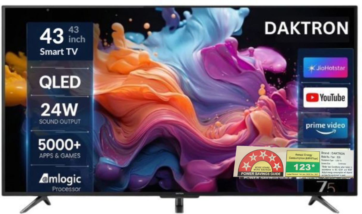 Image of WISDOM SHARE 108 cm (43 inch) QLED Ultra HD (4K) Smart WebOS TV with Energy saving Mode, High Contrast, Simplink (HDMI CEC), WOW Orchestra, Sound Sync, Sound Mode Share, Simultaneous Audio Output, Bluetooth Surround Ready (43qledwebos)
