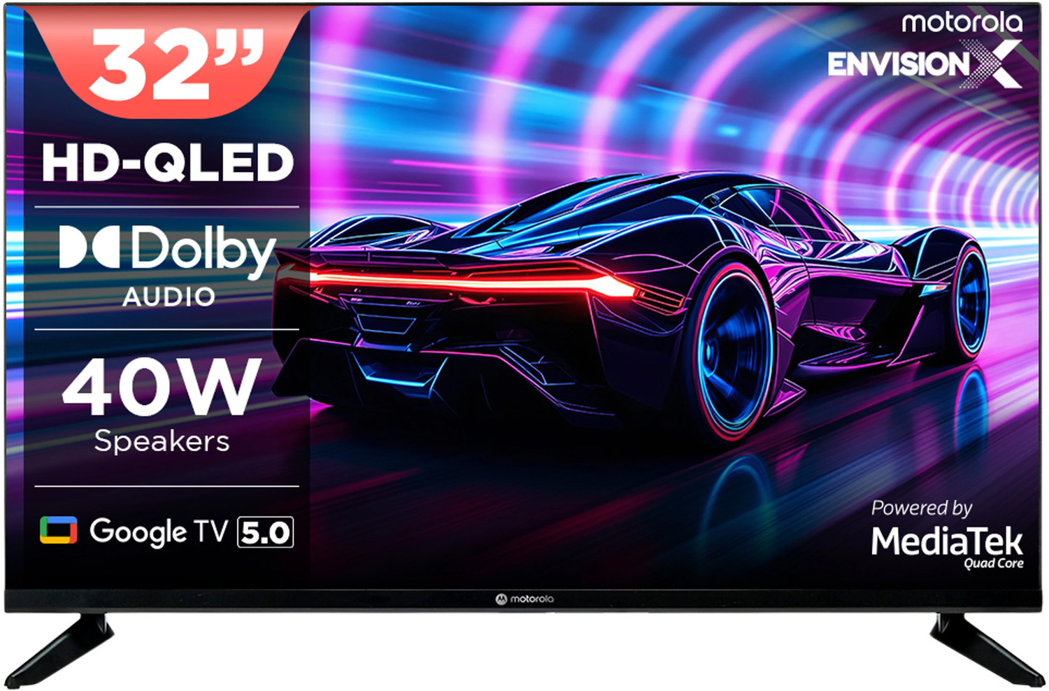 MOTOROLA 80 cm (32 inch) QLED HD Ready Smart Google TV (32HDGQMDDAQ) - Image 1