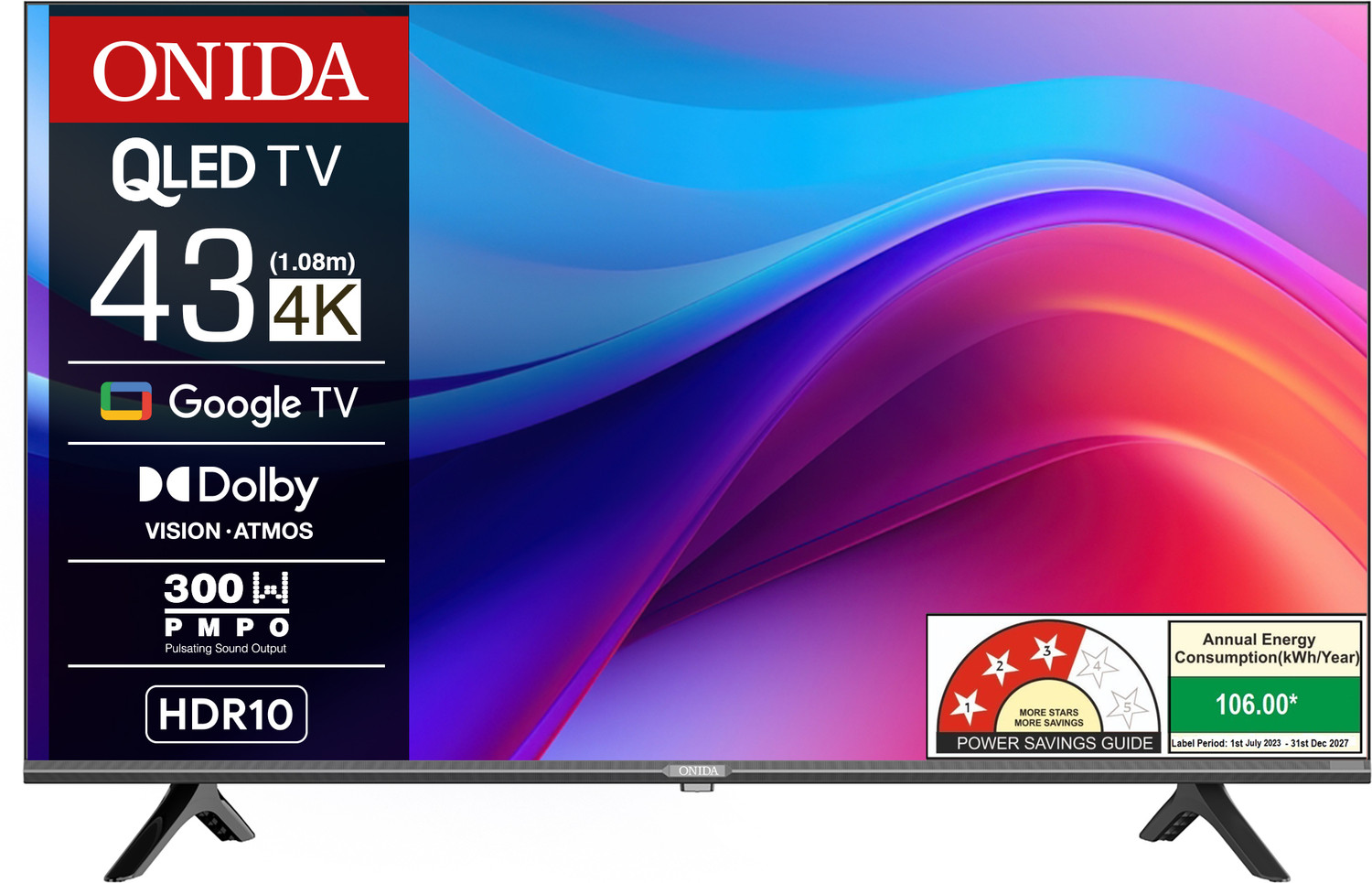 Image of Acer V Series 108 cm (43 inch) QLED Ultra HD (4K) Smart Google TV with Dolby Vision-Atmos, MEMC, HDMI2.1 (AR43GR2851VQD)