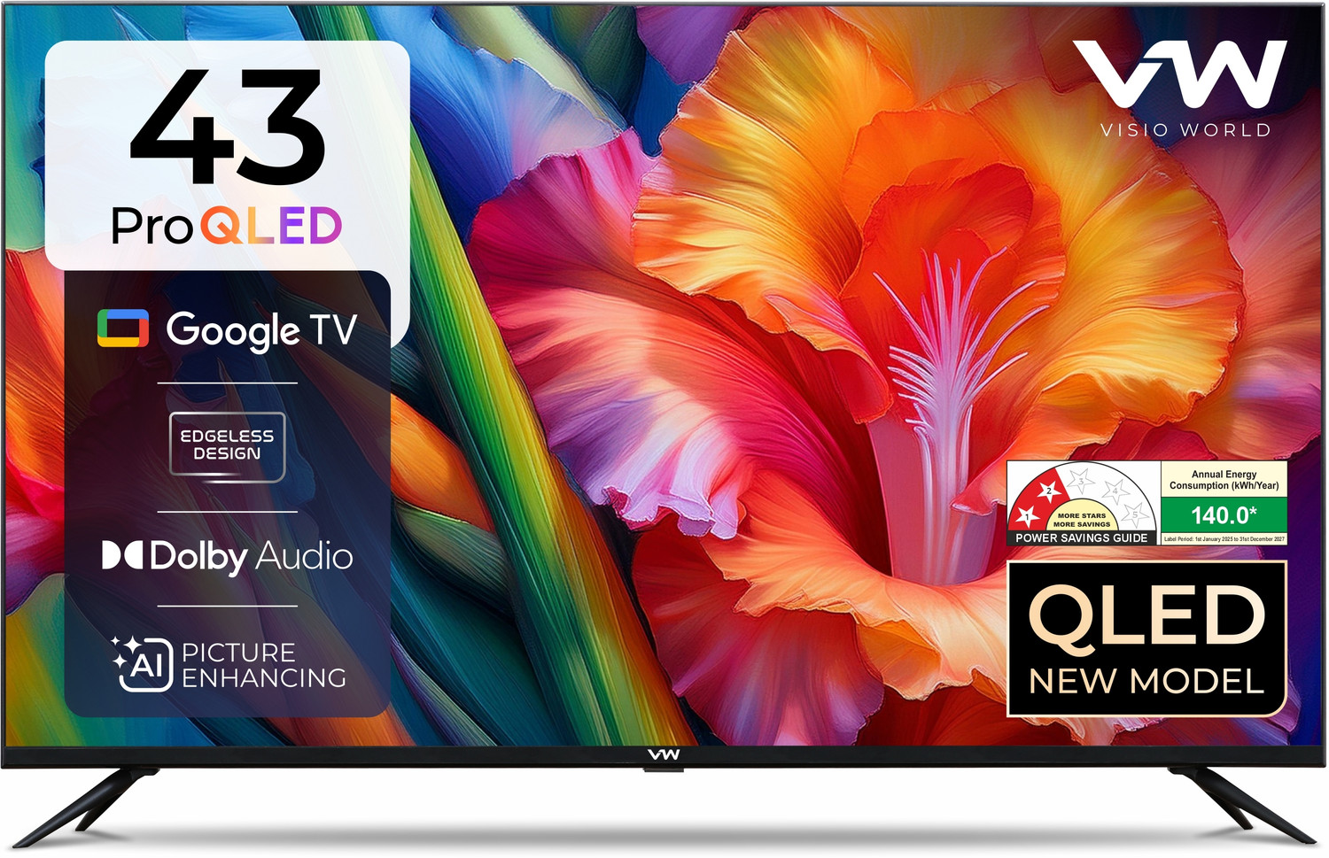 Image of VOIR 100 cm (40 inch) QLED HD Ready Smart Android TV with HD Ready QLED TV (VTQ40CF2EB)