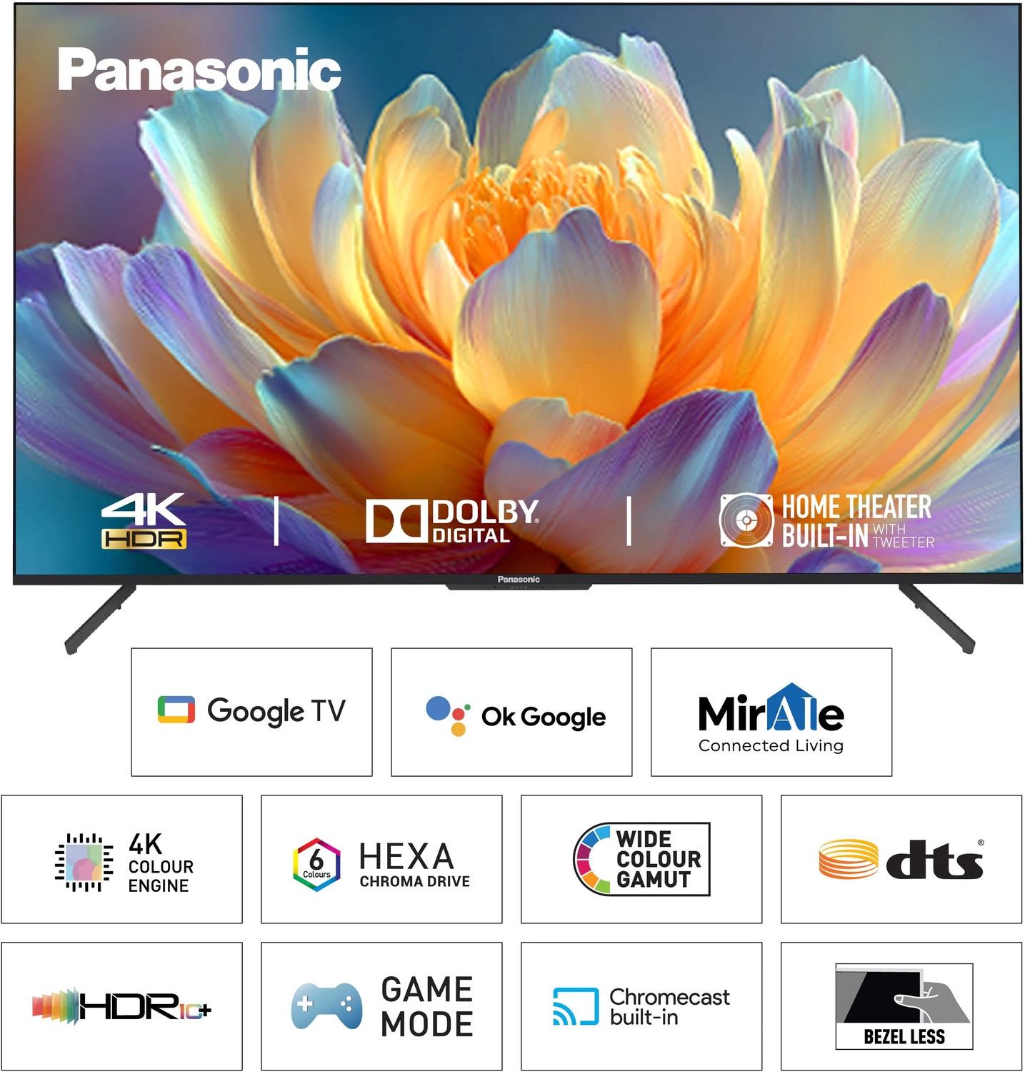 Image of Panasonic PX 139 cm (55 inch) Ultra HD (4K) LED Smart Google TV 2025 Edition with Bezel-less (TH-55PX800DX)