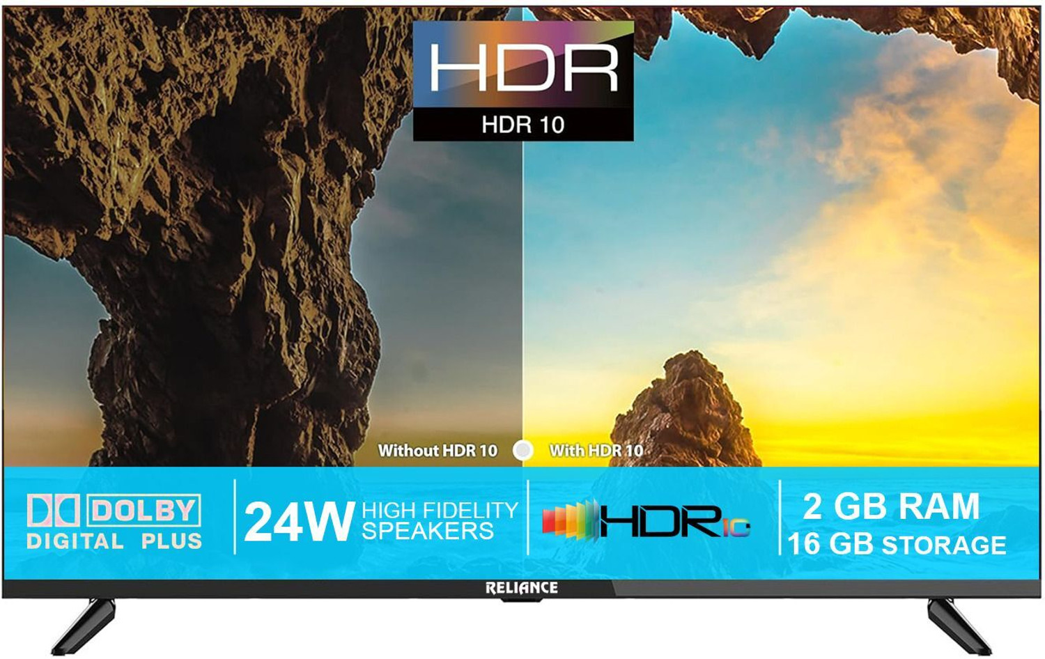 Image of Reliance 139 cm (55 inch) QLED Ultra HD (4K) Smart Google TV with support all OTT Apps & A large Storage (RGT55GT8724UHD)