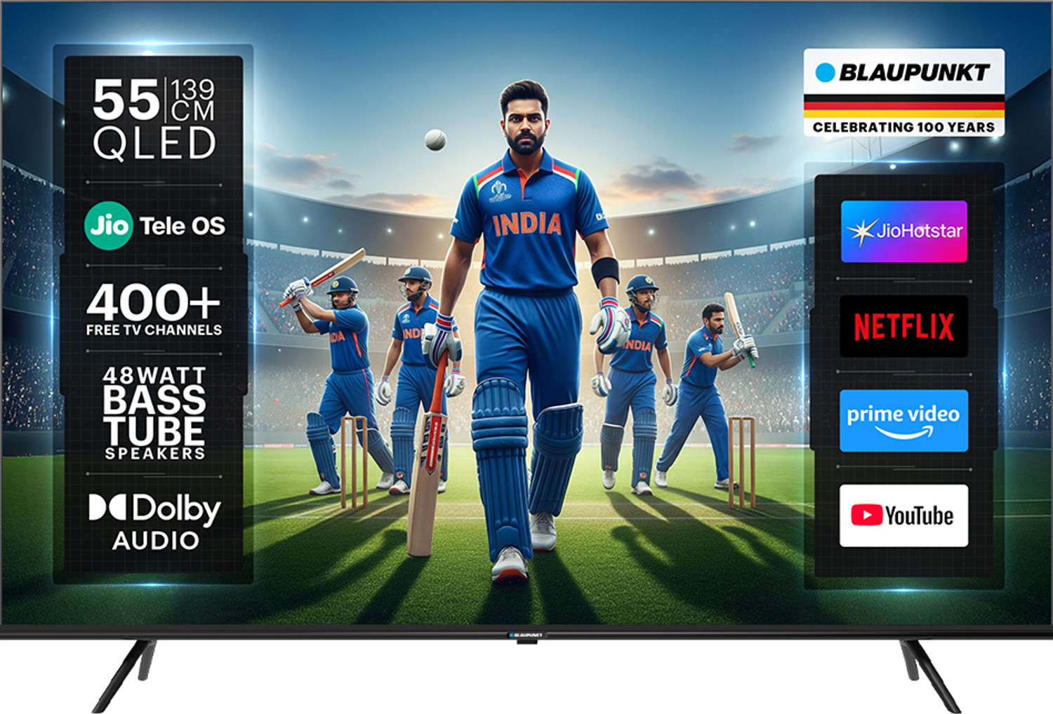 Image of Reliance 139 cm (55 inch) QLED Ultra HD (4K) Smart Google TV with support all OTT Apps & A large Storage (RGT55GT8724UHD)