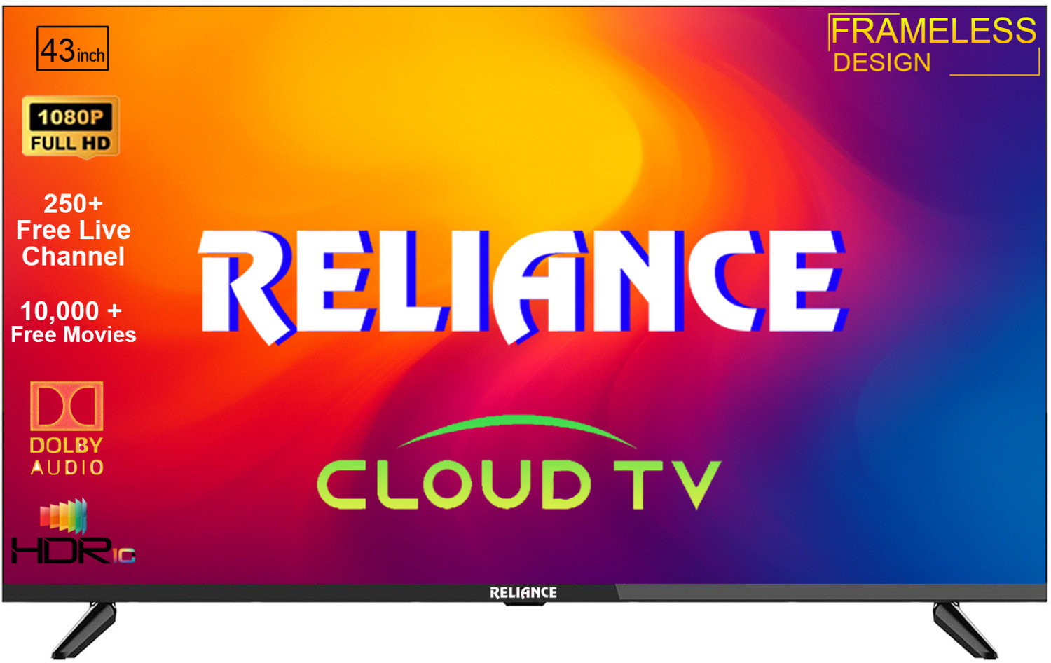 Image of Reliance 139 cm (55 inch) QLED Ultra HD (4K) Smart Google TV with support all OTT Apps & A large Storage (RGT55GT8724UHD)