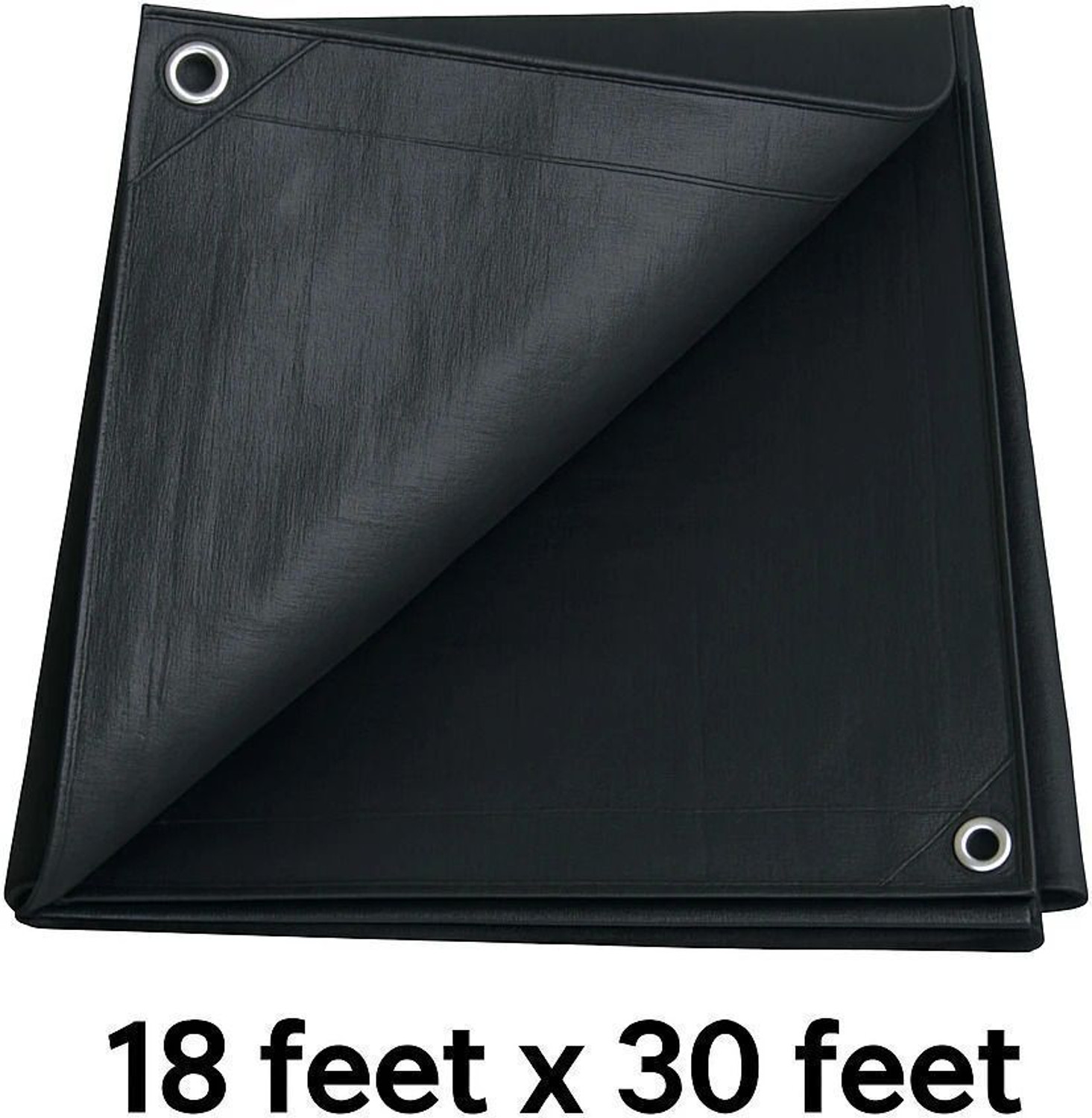 Image of DDRS 12X9 200 GSM Outdoor Tarpaulin for Camping, Canopy, Trailer Tent - For Outdoor, Construction, Camping, Truck Cover, Roof Cover, Garden (Black)