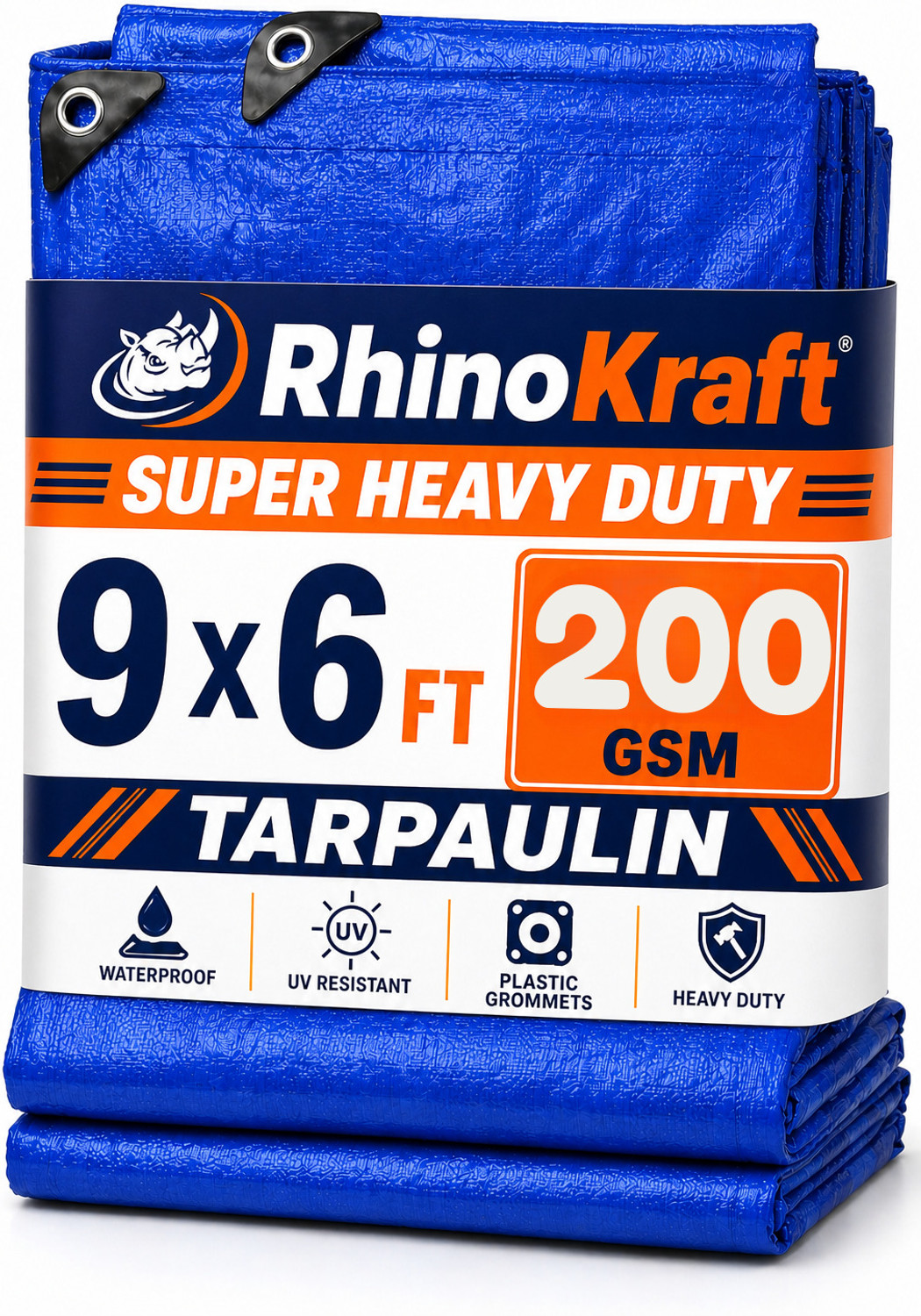 Image of Dunpack Multilayer Waterproof Tarpaulin Sheet for Outdoor Use | 40-18FT 150 GSM Tent - For Construction, Agriculture, Industry, Roofing, Camping, Gardens, Transport. (Blue)