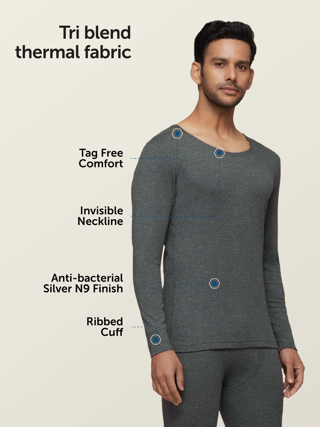 Image of XYXX Men Top - Pyjama Set Thermal