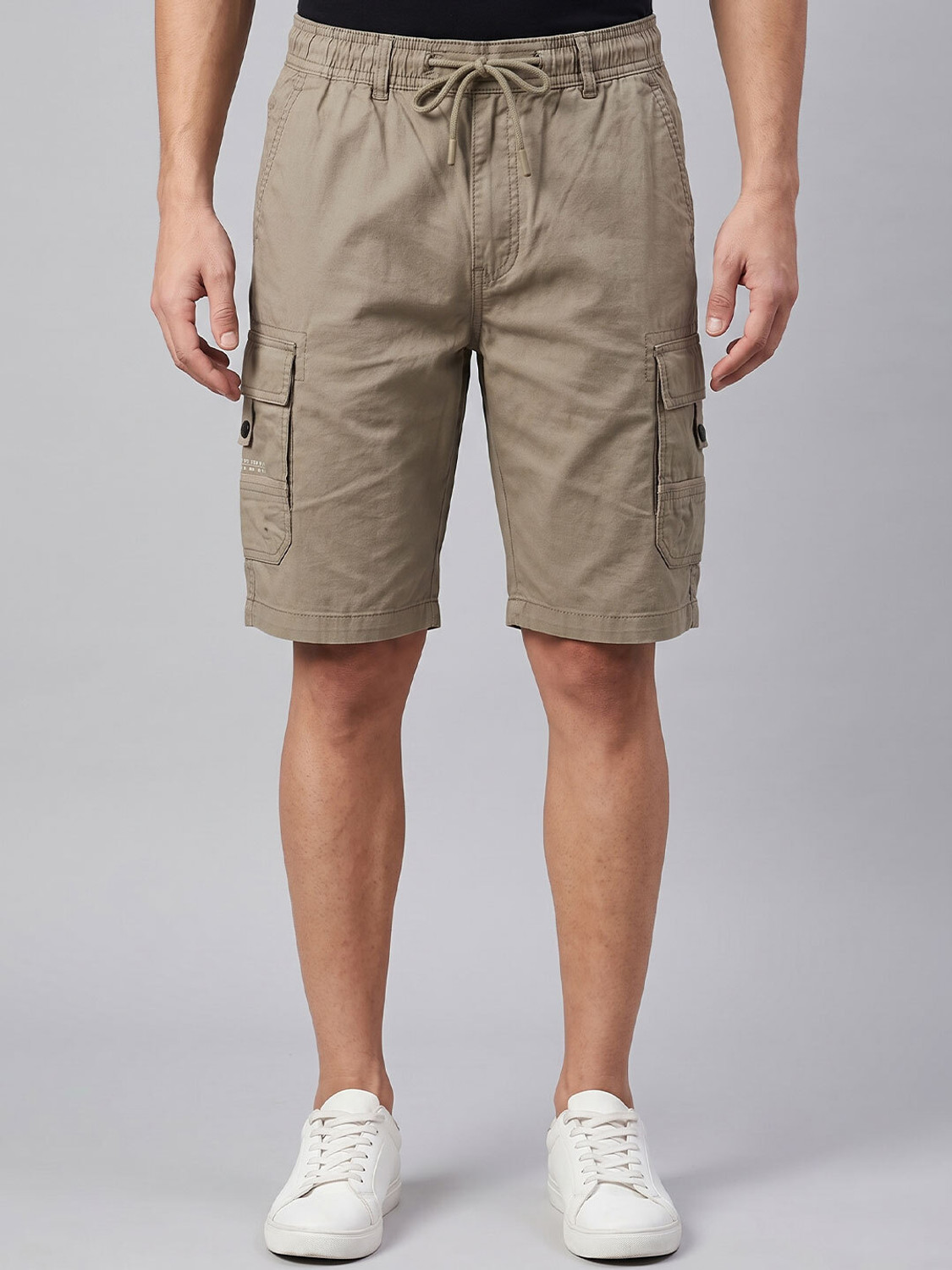 Image of Pitzz Solid Men Dark Blue Cargo Shorts