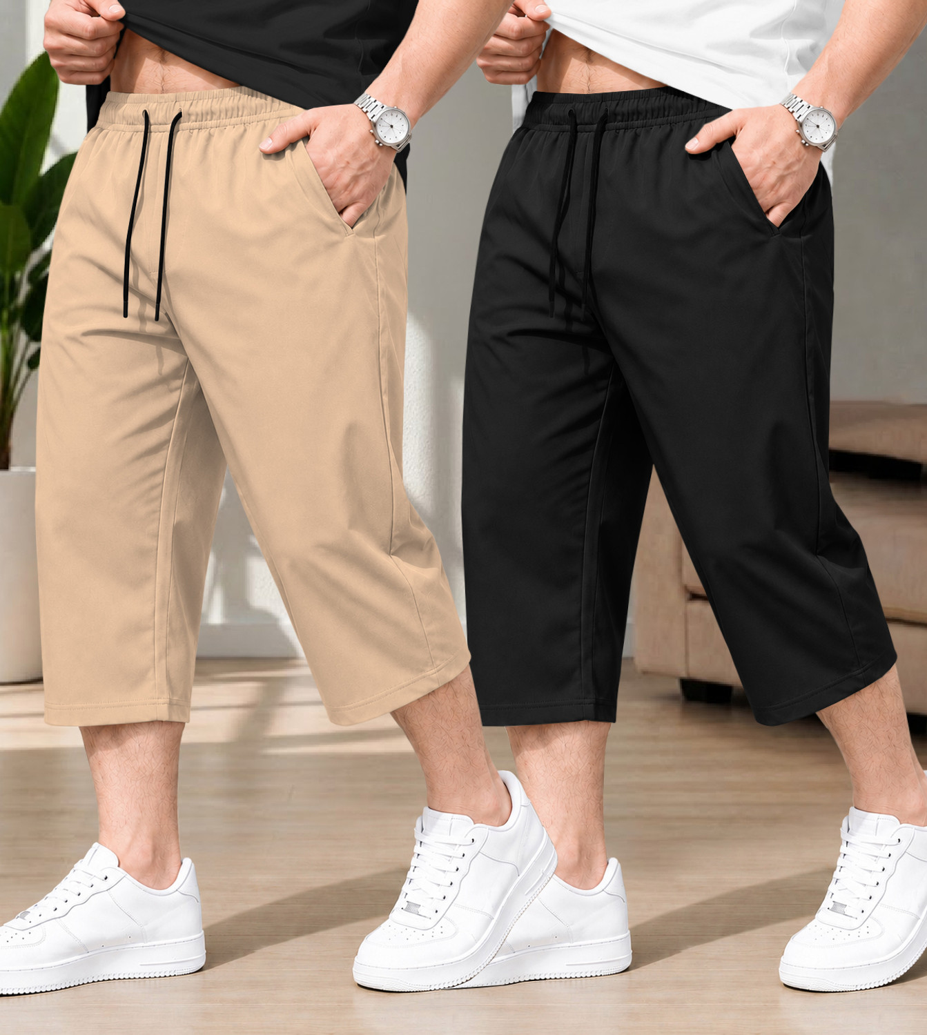Image of West Gate Clothing Solid, Printed Men Three Fourths
