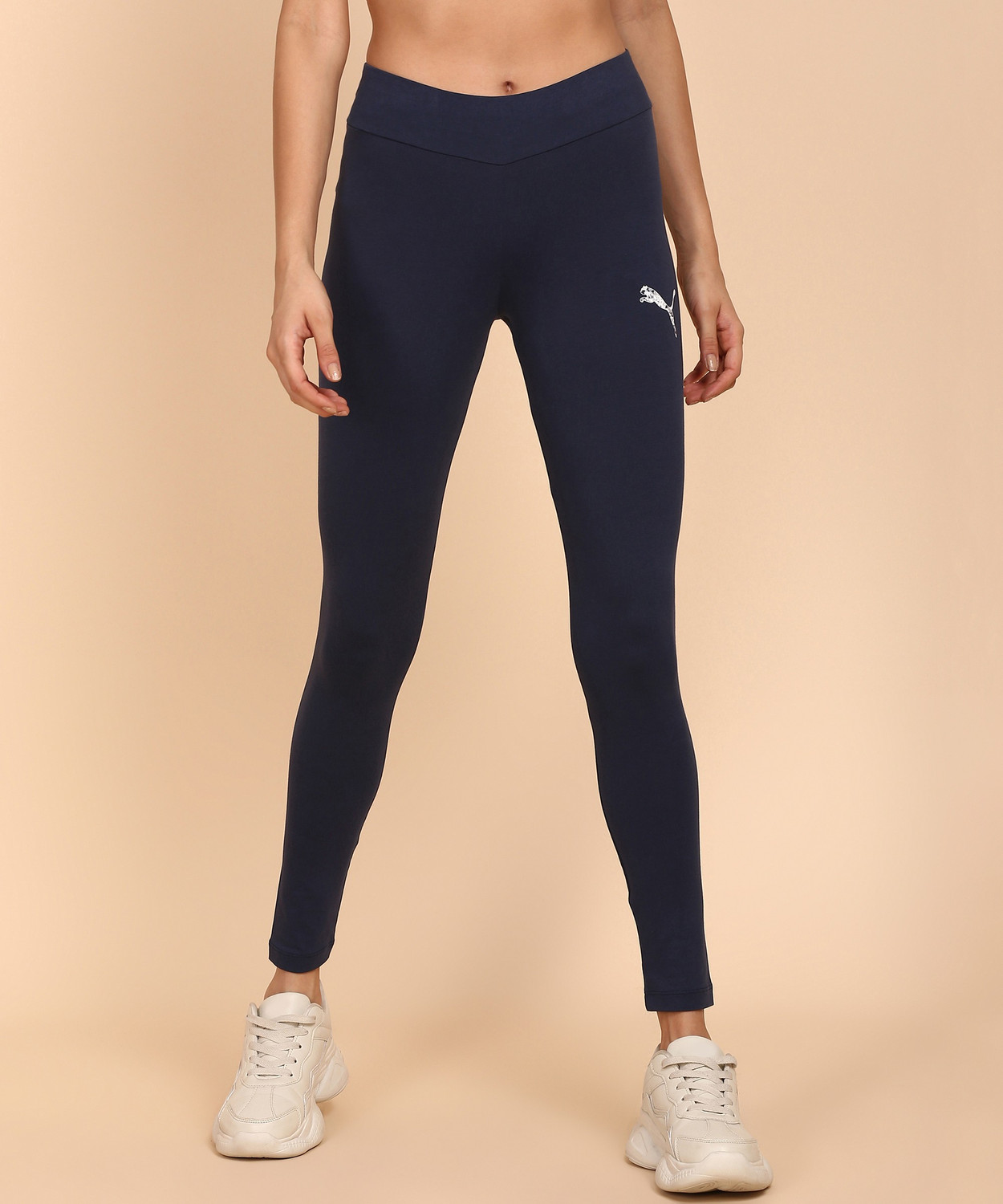 Image of PUMA Solid Women Blue Tights