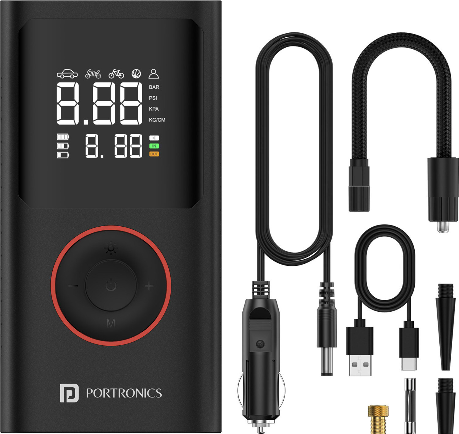 Image of xech Cordless Portable Inflator X-442 Inflate 150 psi Tyre Air Pump for Car & Bike (Auto Shut Off)