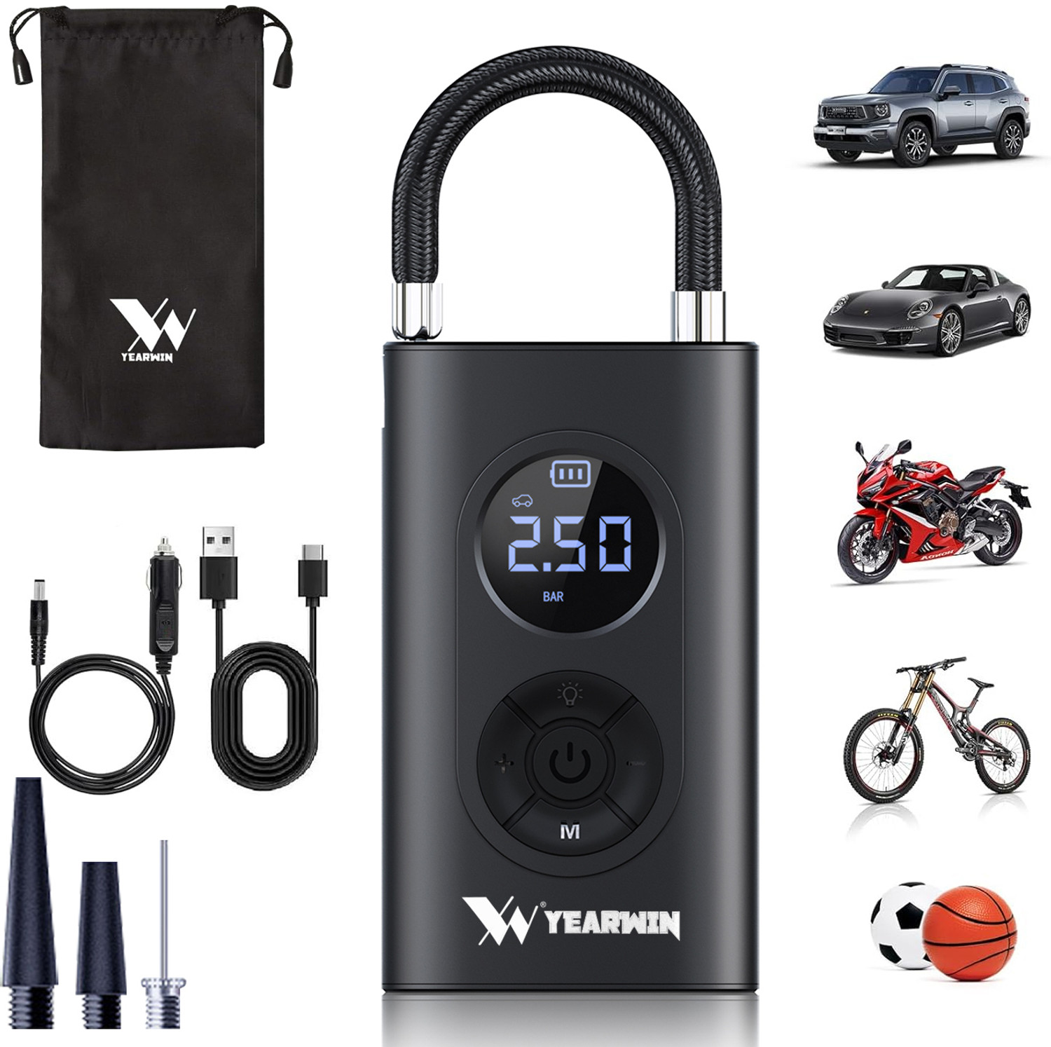 Image of He Hari 150 Psi Tyre Air Pump for Car & Bike 150 psi Tyre Air Pump for Car & Bike (Air Compressor, Air Inflator)