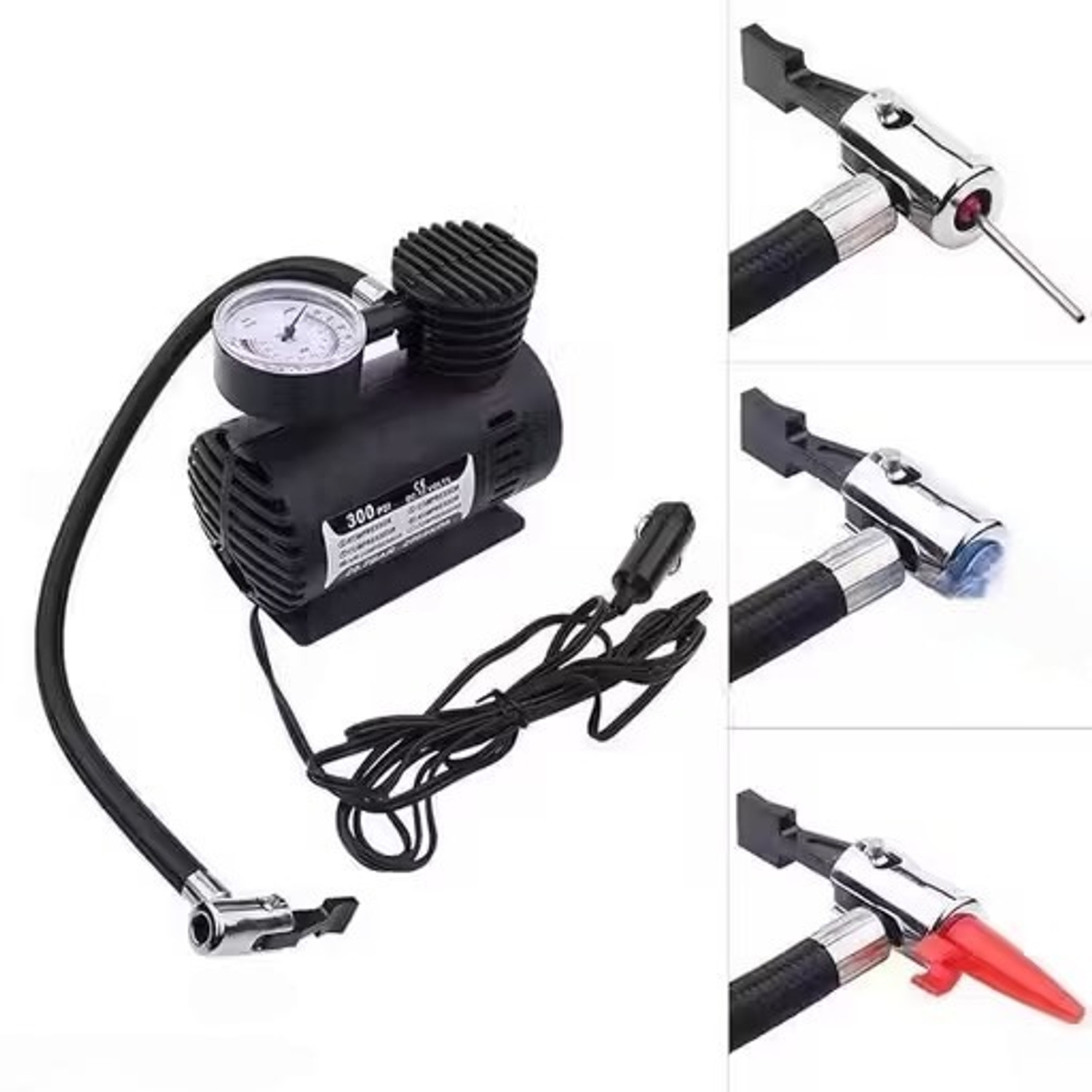 Image of MinMAX Portable Car Air Compressor 300 psi Tyre Air Pump for Car & Bike (Air Inflator, Air Compressor, Compact, Portable)