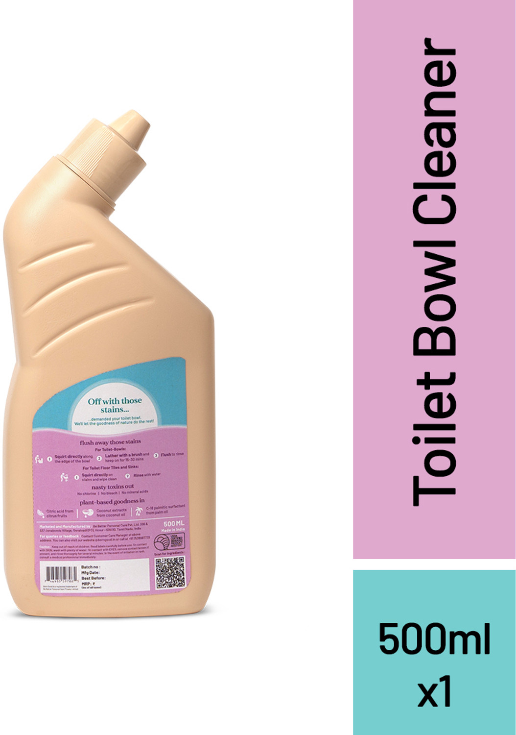 Image of Born Good Disinfectant Plant Based Liquid Toilet Bowl Cleaner ( 500 ml) USDA Certified, Kills Germs Liquid Toilet Cleaner (500 ml)
