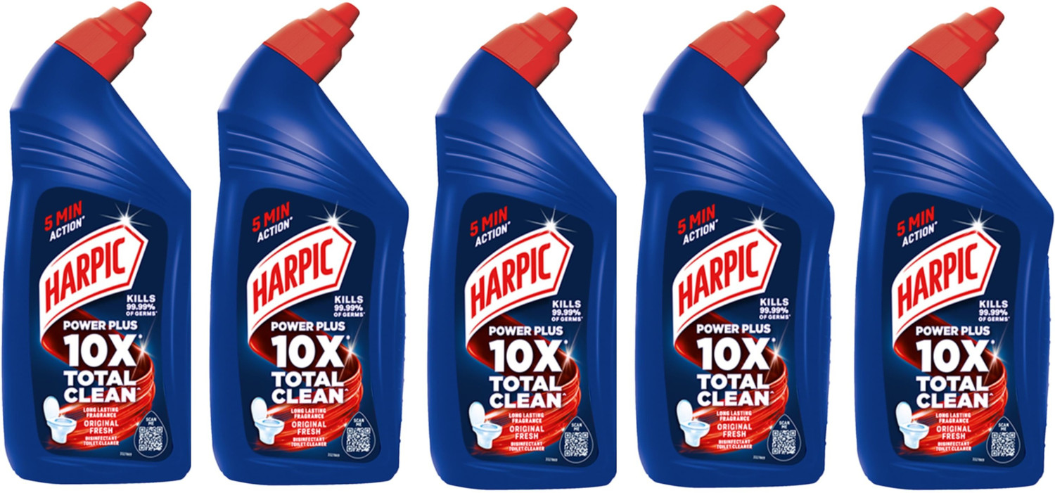 Image of Harpic HP35 PACK OF 5 Original Liquid Toilet Cleaner (5 x 1 L)