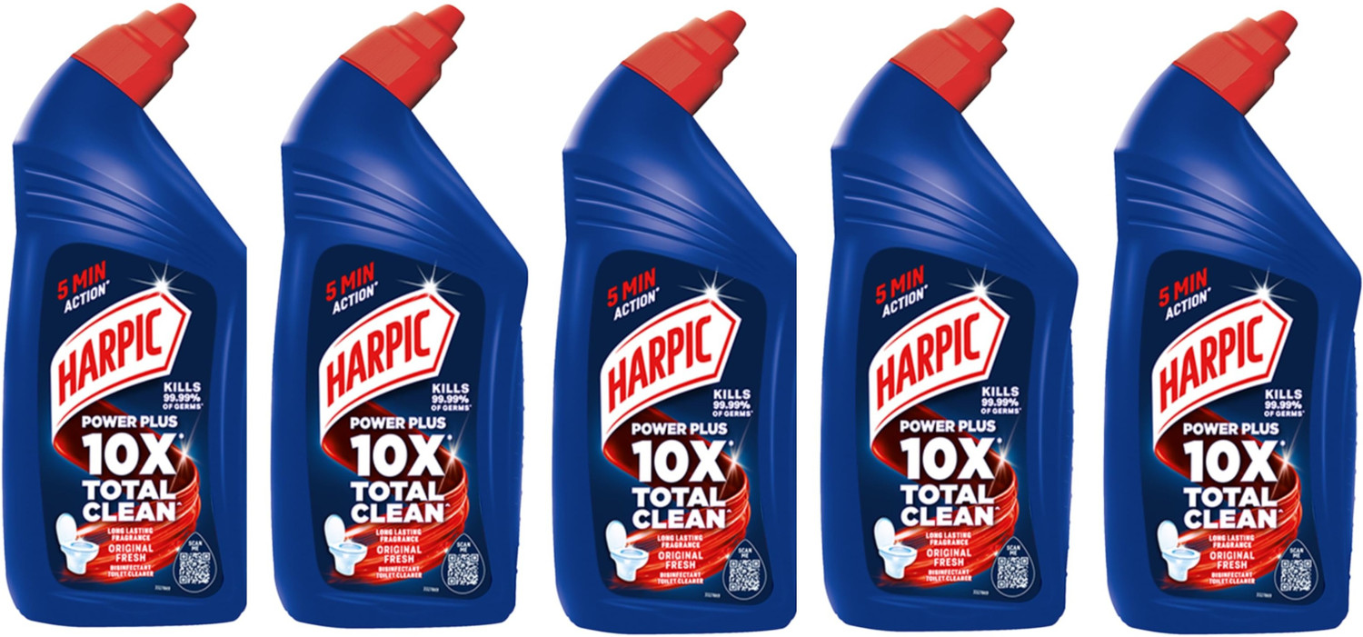 Image of Harpic HP35 PACK OF 5 Original Liquid Toilet Cleaner (5 x 1 L)