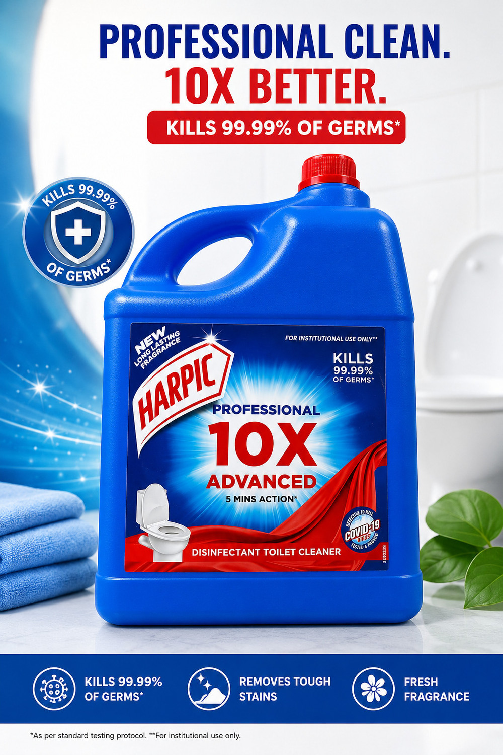 Image of Harpic Cleaner Liquid 5L | Fresh Fragrance Toilet Bowl Cleaner| Original Liquid Toilet Cleaner (5 L)