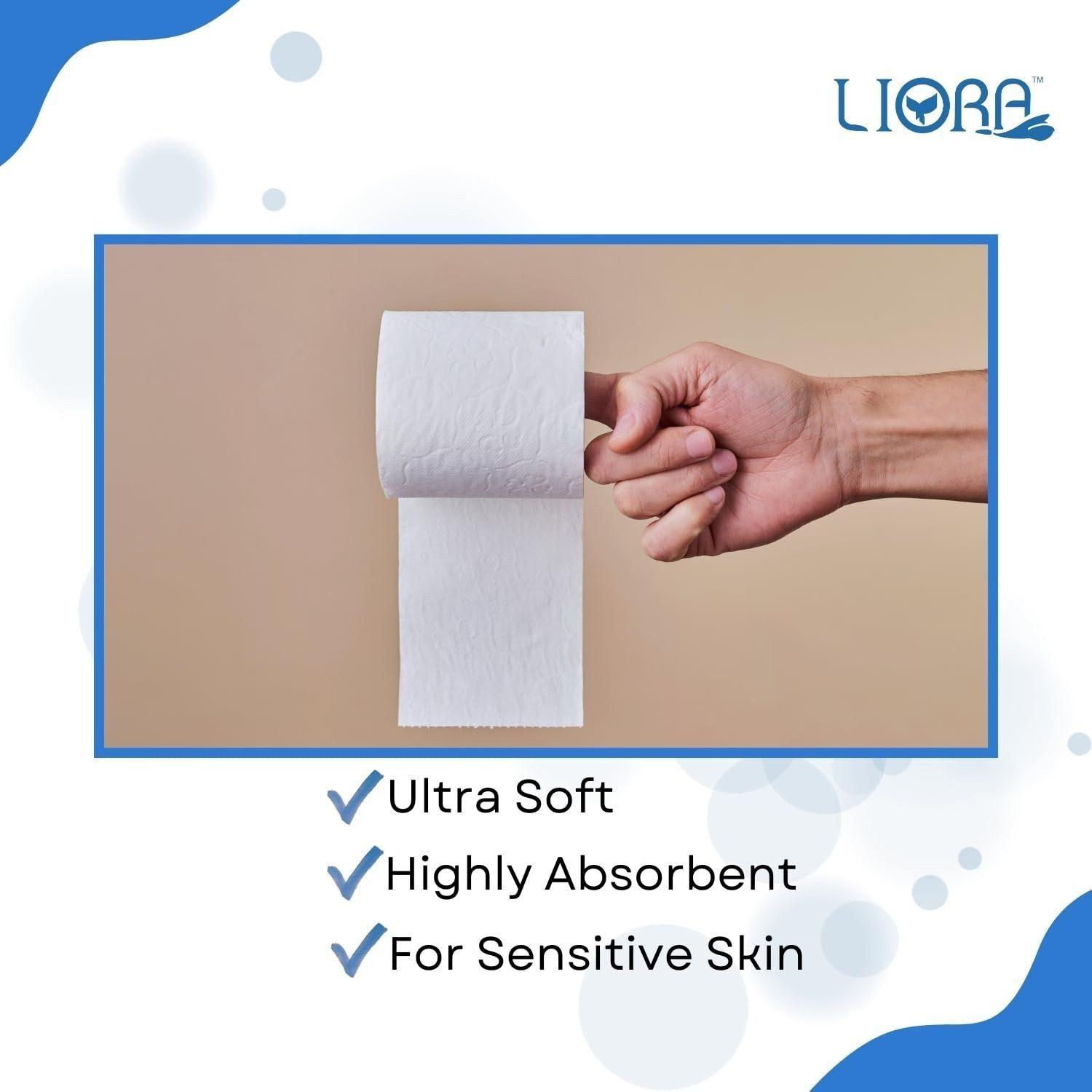 Image of Liora Ultra Soft Toilet Paper Roll | 185 Pulls x 6 Rolls Toilet Paper Roll (2 Ply, 1110 Sheets)