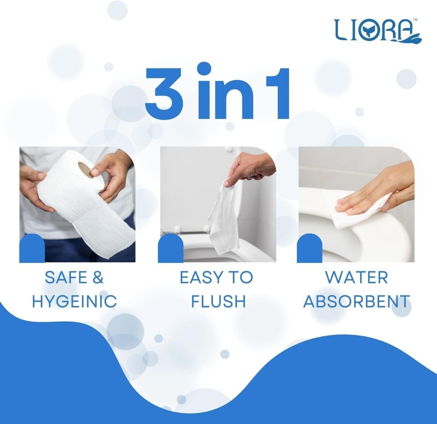 Image of Liora Ultra Soft Toilet Paper Roll | 185 Pulls x 6 Rolls Toilet Paper Roll (2 Ply, 1110 Sheets)