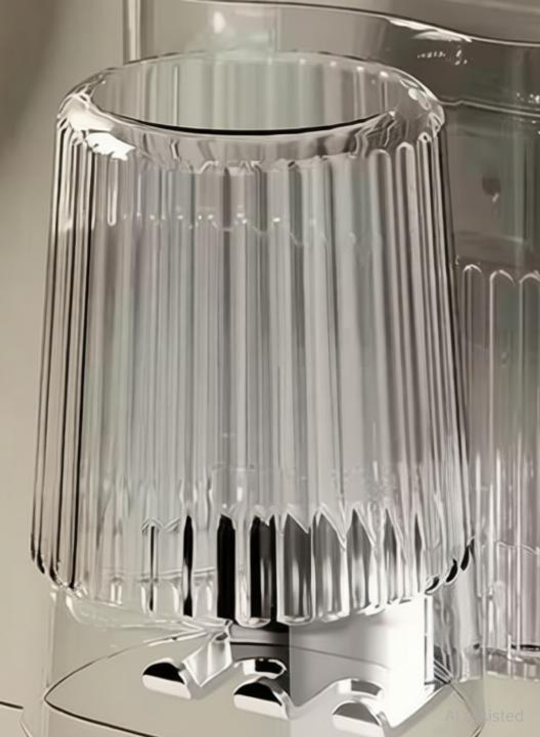 Image of QUXOZO Aluminium, Glass, Stainless Steel Toothbrush Holder (Silver, Wall Mount)