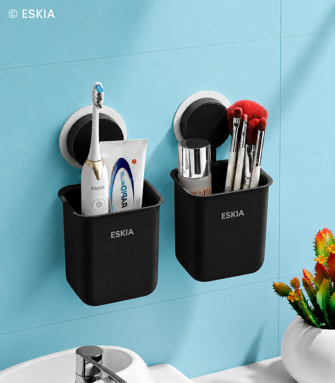 Image of QUXOZO Aluminium, Glass, Stainless Steel Toothbrush Holder (Silver, Wall Mount)