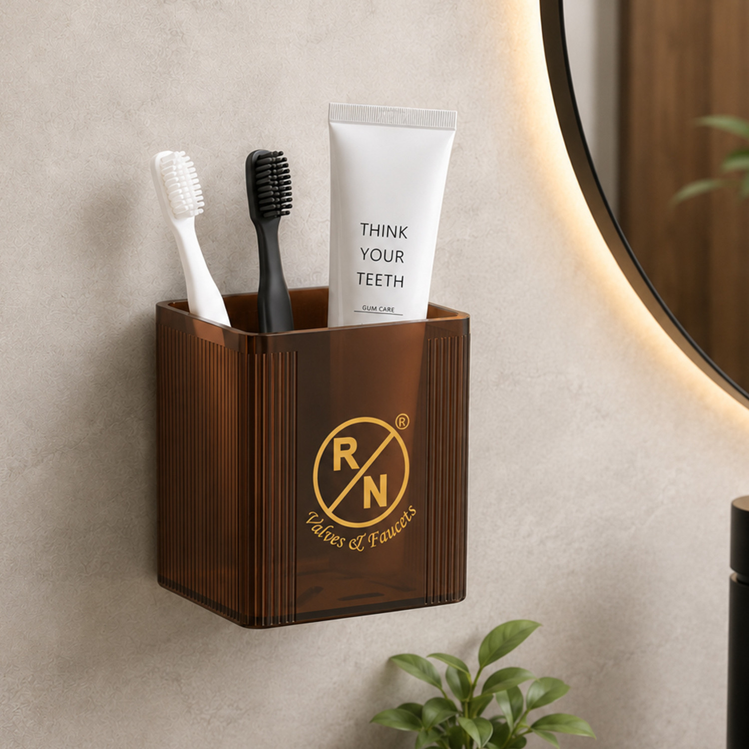 Image of QUXOZO Aluminium, Glass, Stainless Steel Toothbrush Holder (Silver, Wall Mount)