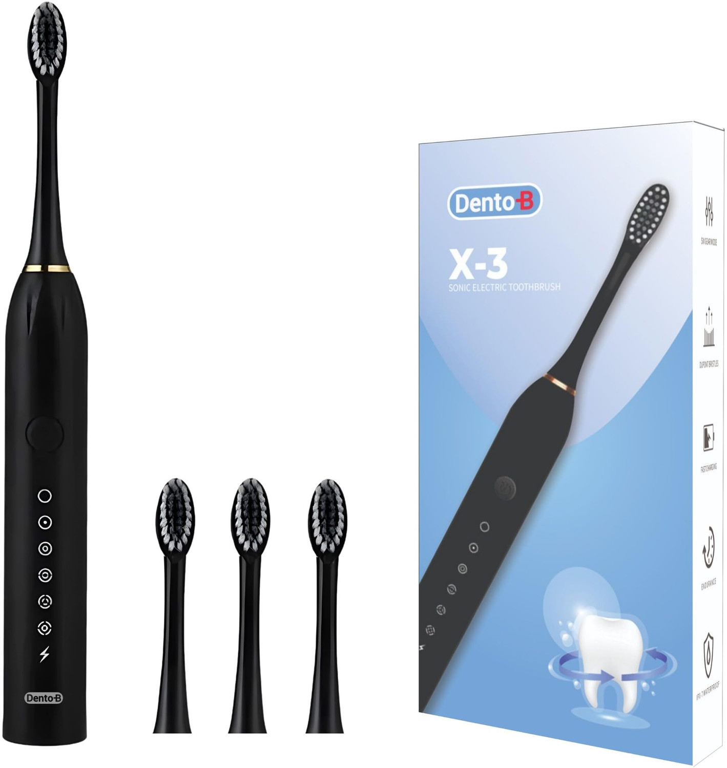 Image of The Avalonic Store Avalonic X3 Sonic Electric Toothbrush (3 Extra Heads) Soft Toothbrush