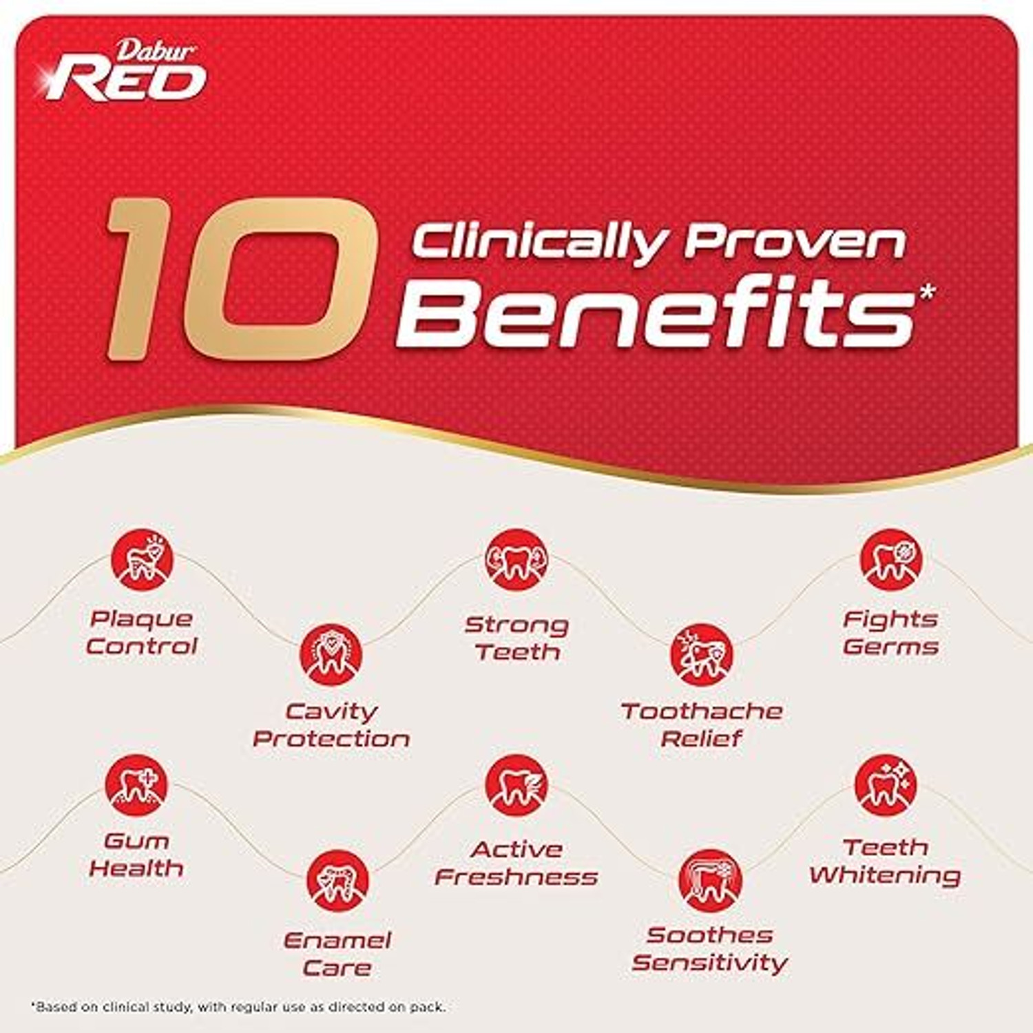Image of Dabur Red Toothpaste - India's No.1 Ayurvedic Paste, Provides Protection Plaque Toothpaste (800 g, Pack of 4)