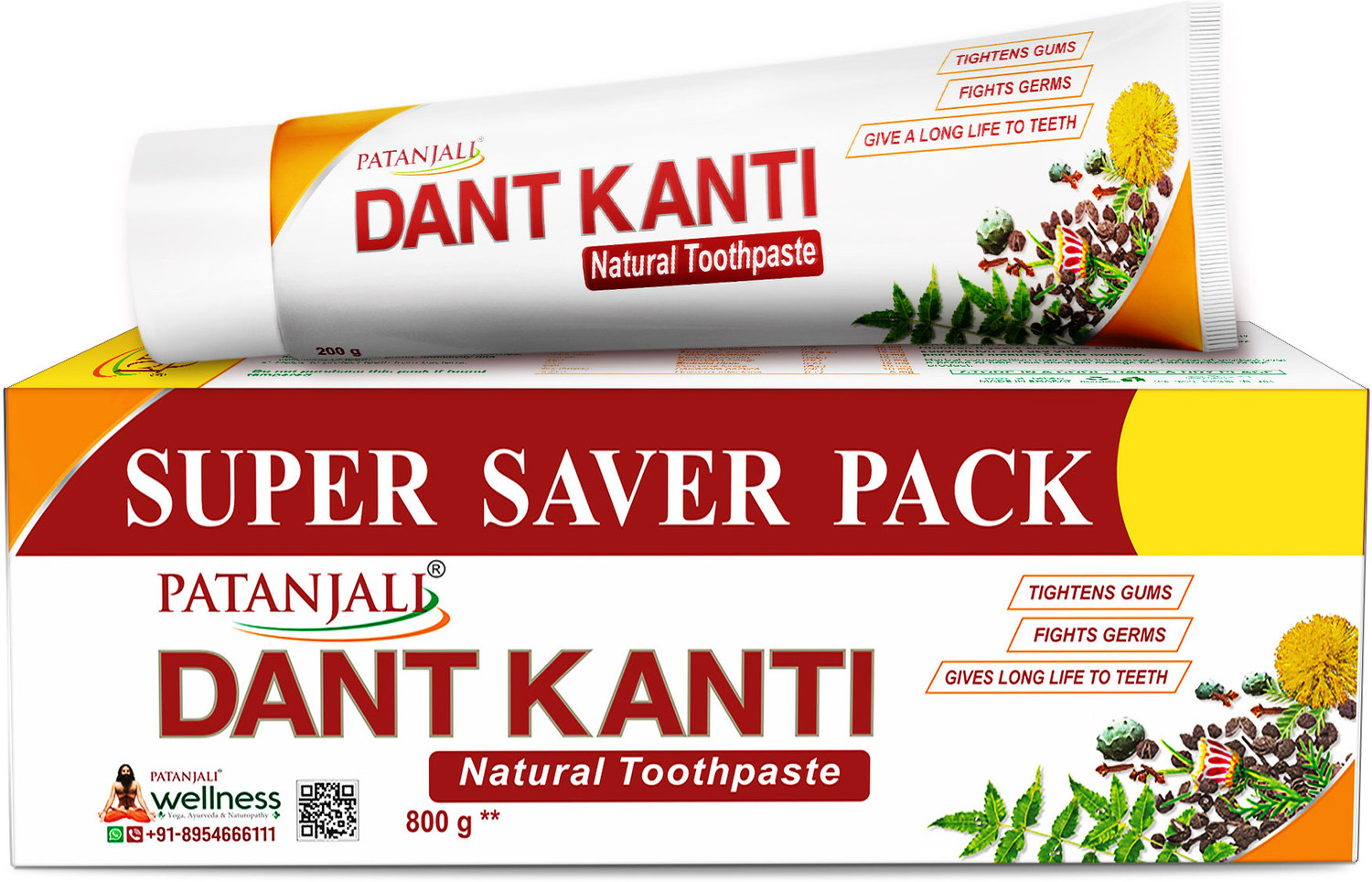 Image of PATANJALI Dant Kanti Fresh Active Gel Toothpaste (45 g, Pack of 5)