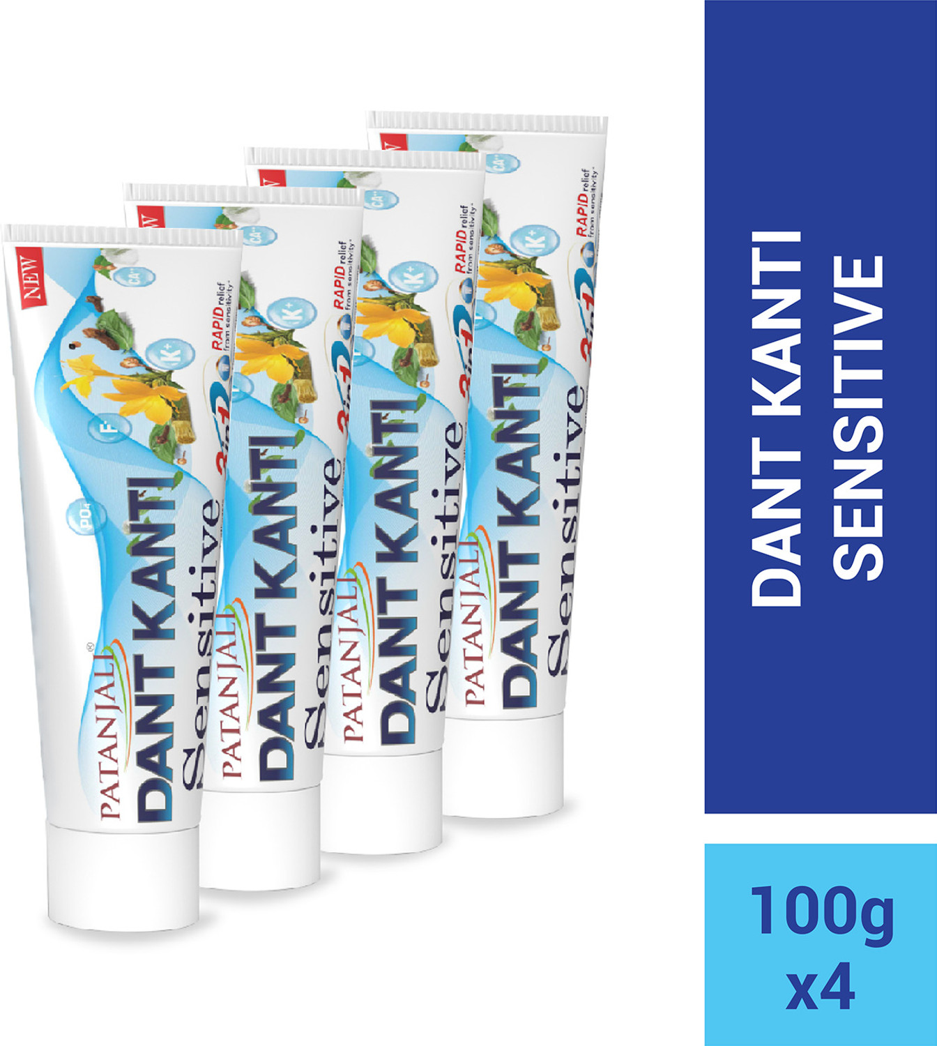 Image of PATANJALI Dant Kanti Fresh Active Gel Toothpaste (45 g, Pack of 4)
