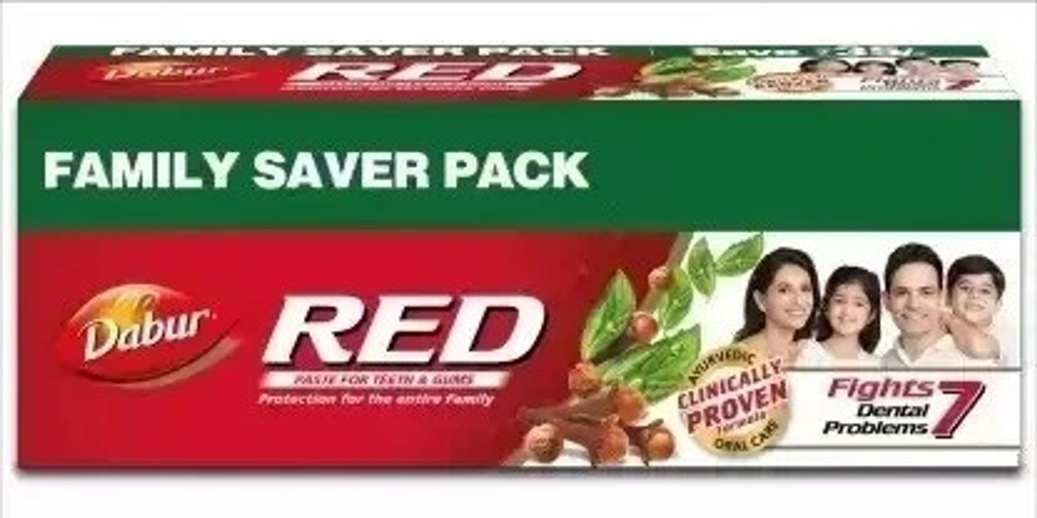 Image of Dabur Red Toothpaste - India's No.1 Ayurvedic Paste, Provides Protection Plaque Toothpaste (800 g, Pack of 4)