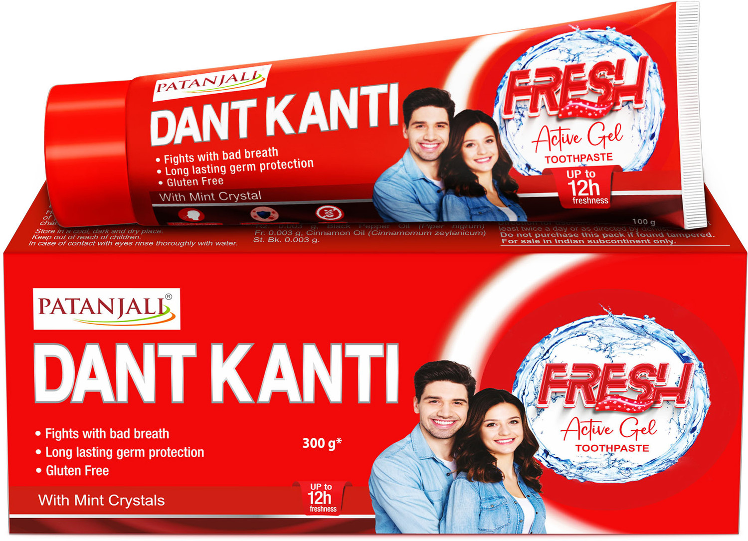 Image of PATANJALI Dant Kanti Fresh Active Gel Toothpaste (45 g, Pack of 5)