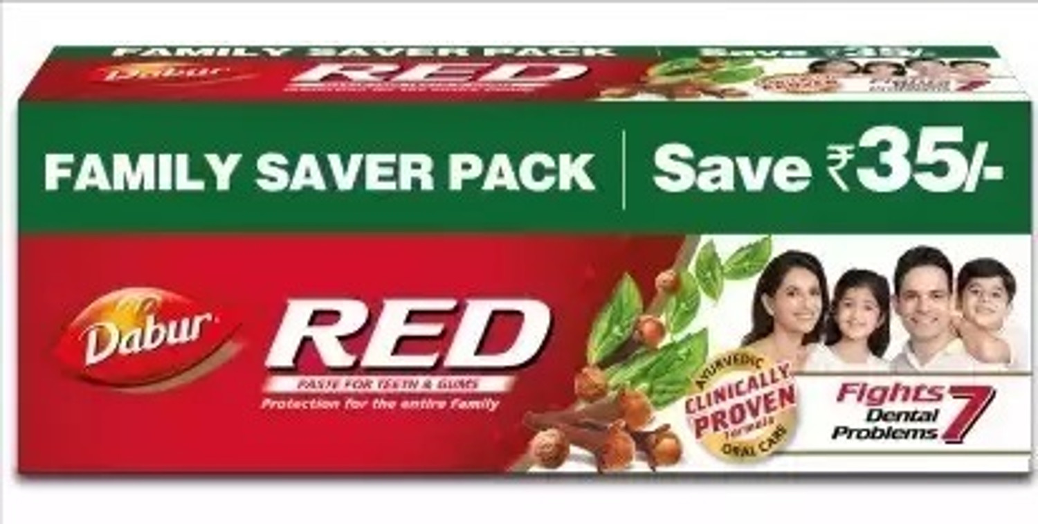 Image of Dabur Red Toothpaste - India's No.1 Ayurvedic Paste, Provides Protection Plaque Toothpaste (800 g, Pack of 4)