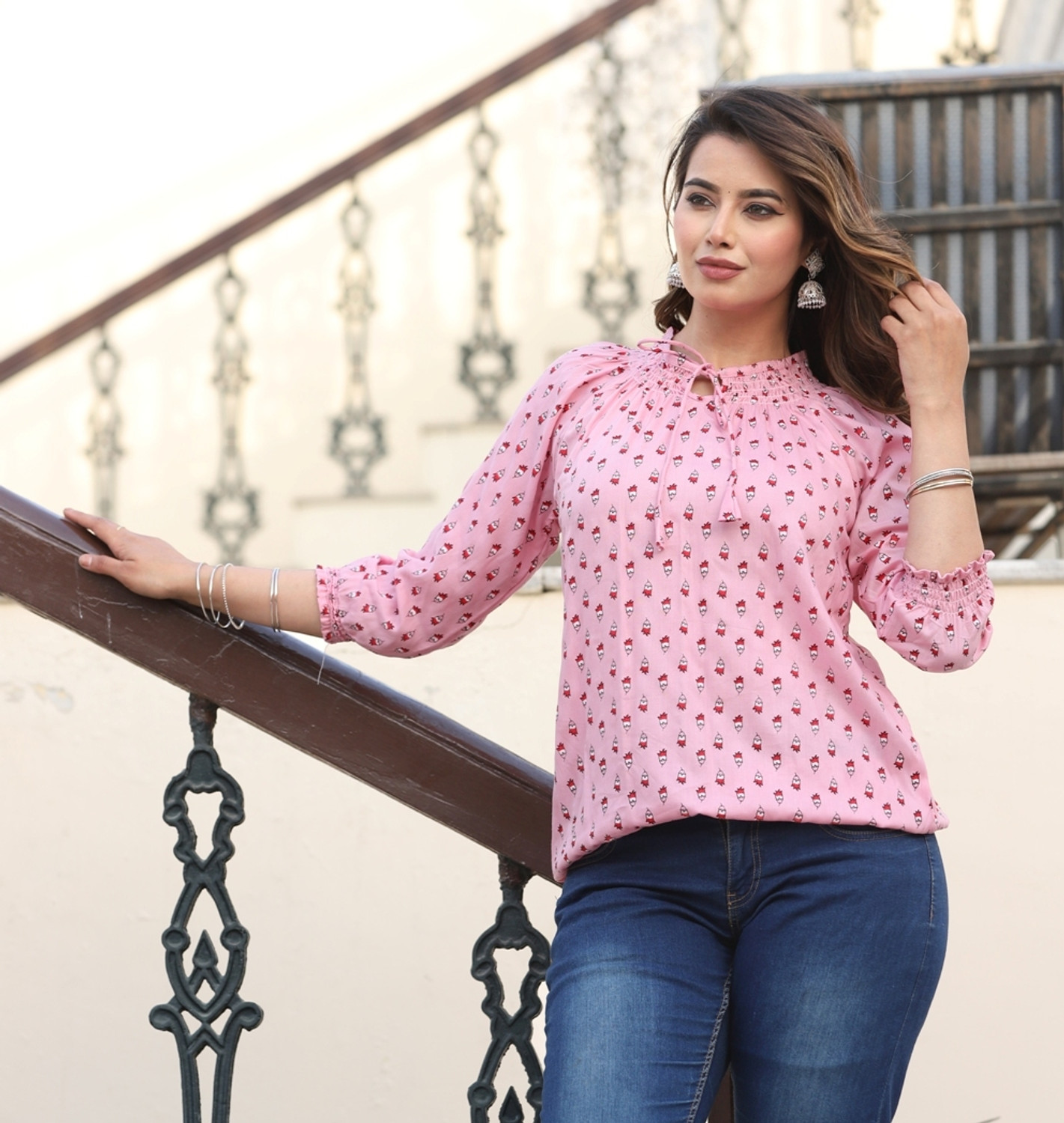 Image of Pittra4ever Casual Regular Sleeves Solid Women Pink Top