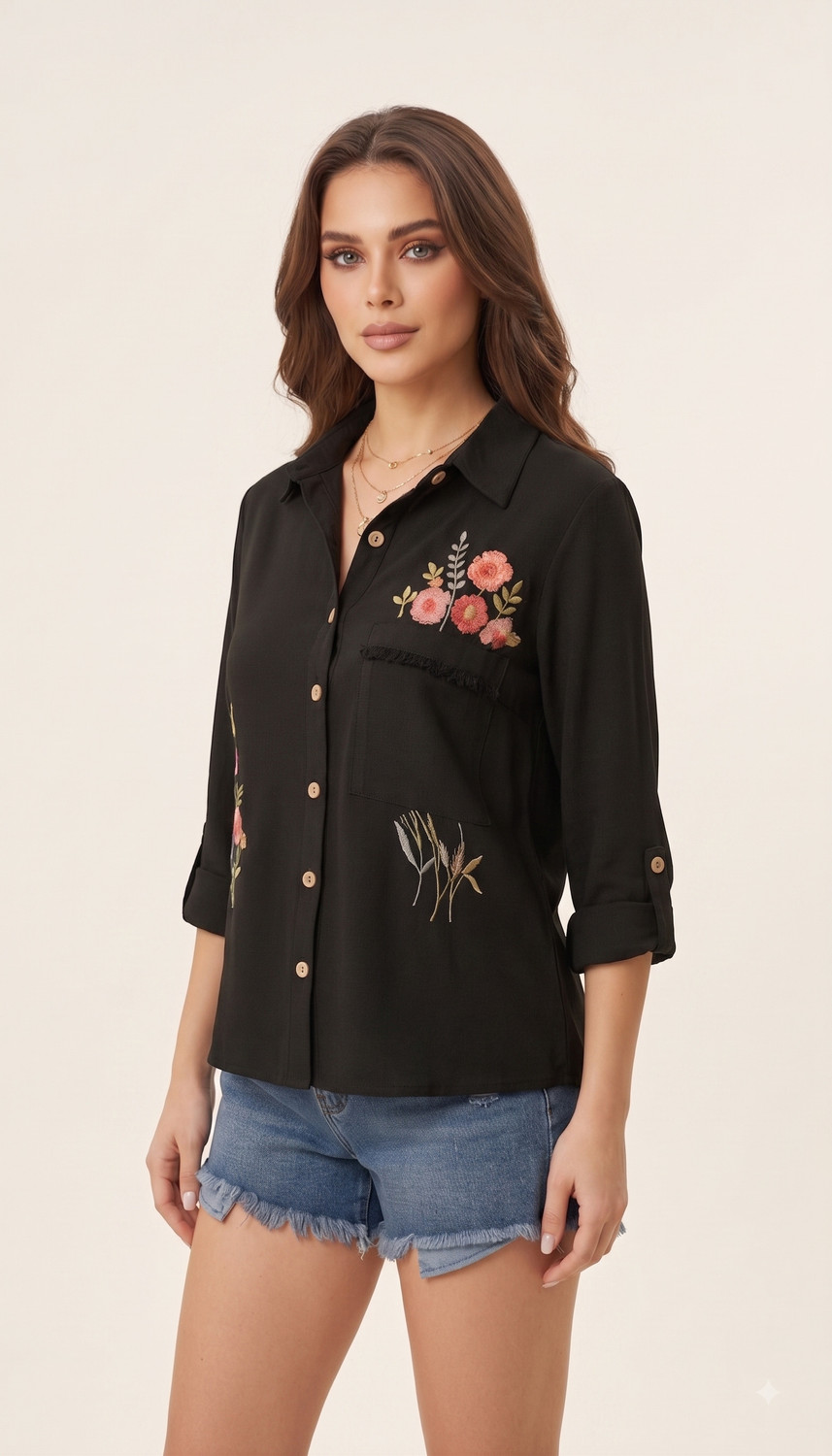 Image of Kavisaa Casual Regular Sleeves Printed Women Pink Top