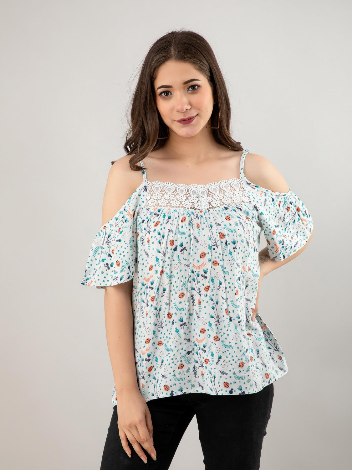 Image of Dressberry Casual Noodle Straps Striped Women Green Top