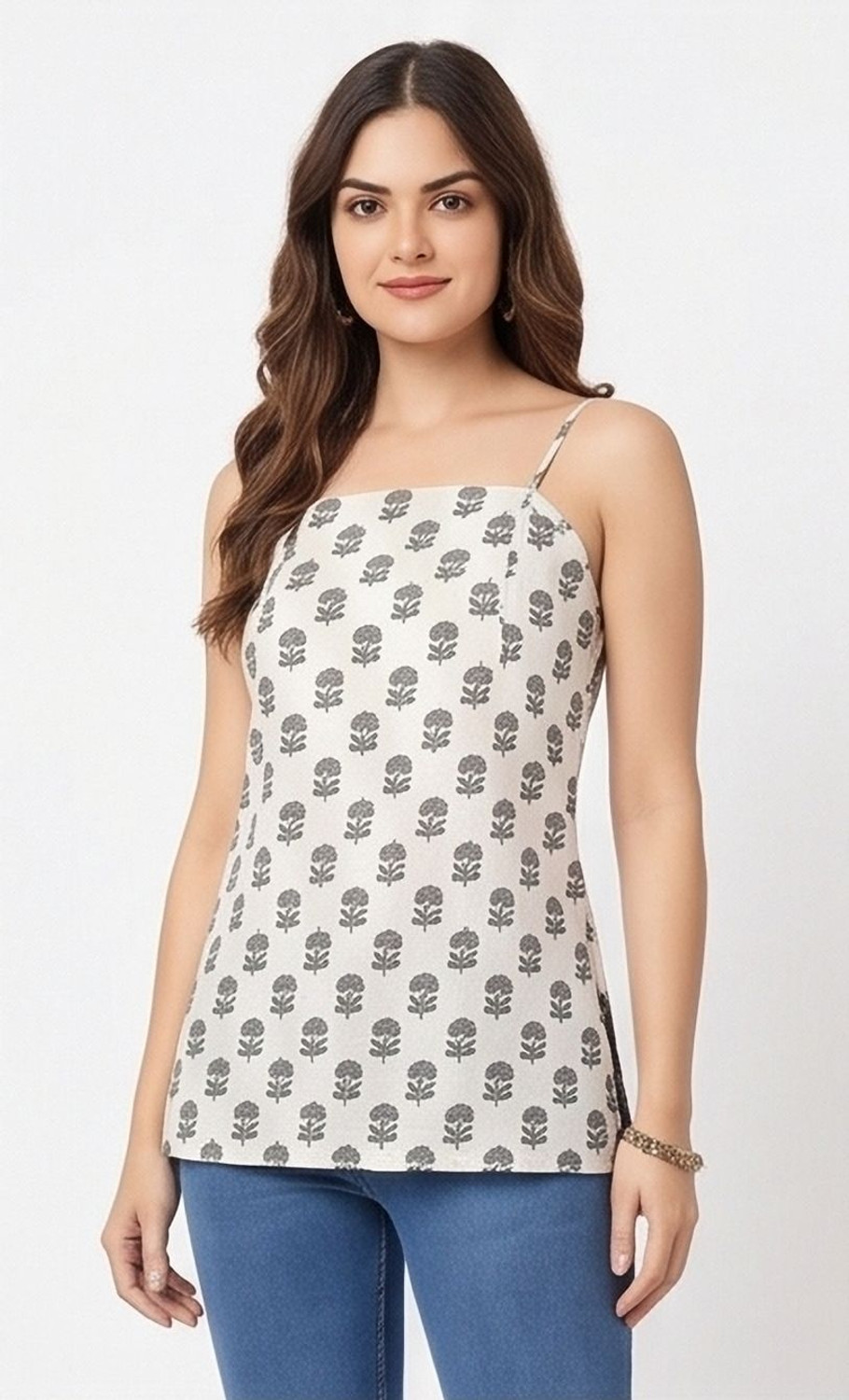 Image of Realglimpse Casual Regular Sleeves Printed Women Black Top