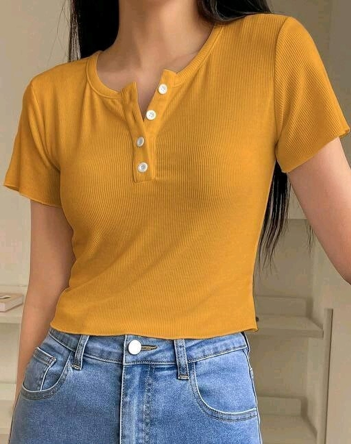 Image of ZIMA LETO Casual Bell Sleeves Striped Women Multicolor Top