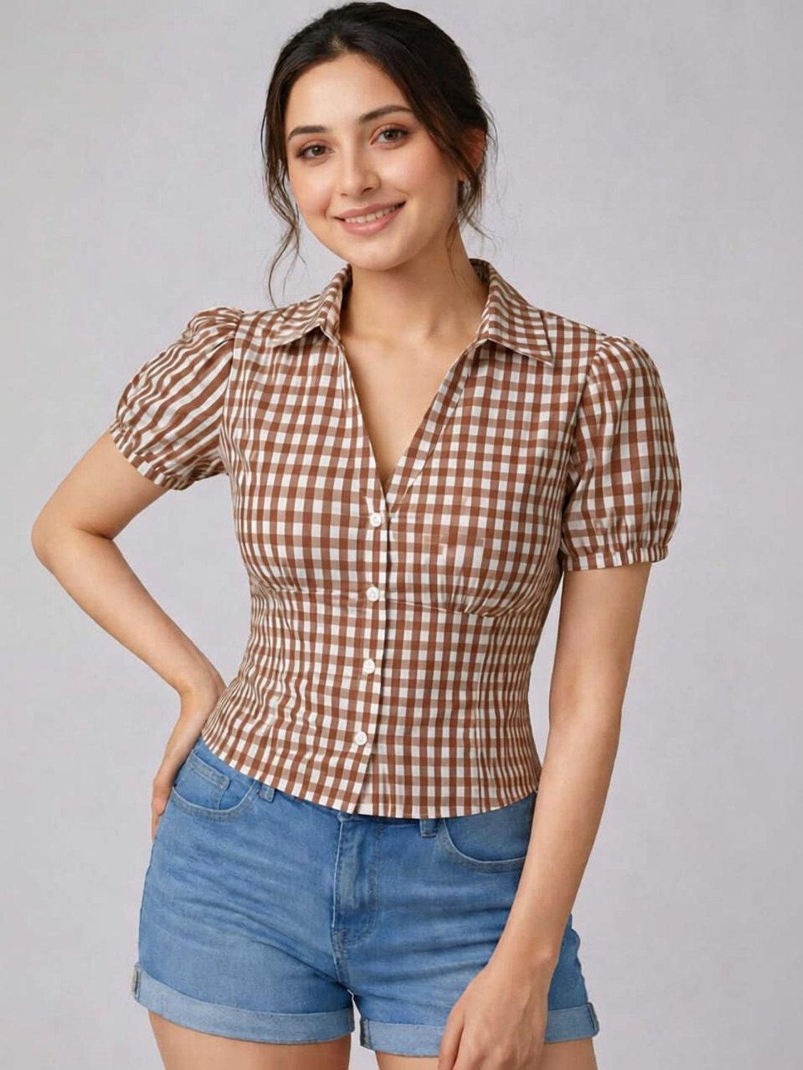 AAPASA Casual Floral Print Women Brown Top - Buy AAPASA Casual Floral Print Women Brown Top Online at Best Prices in India | Flipkart.com