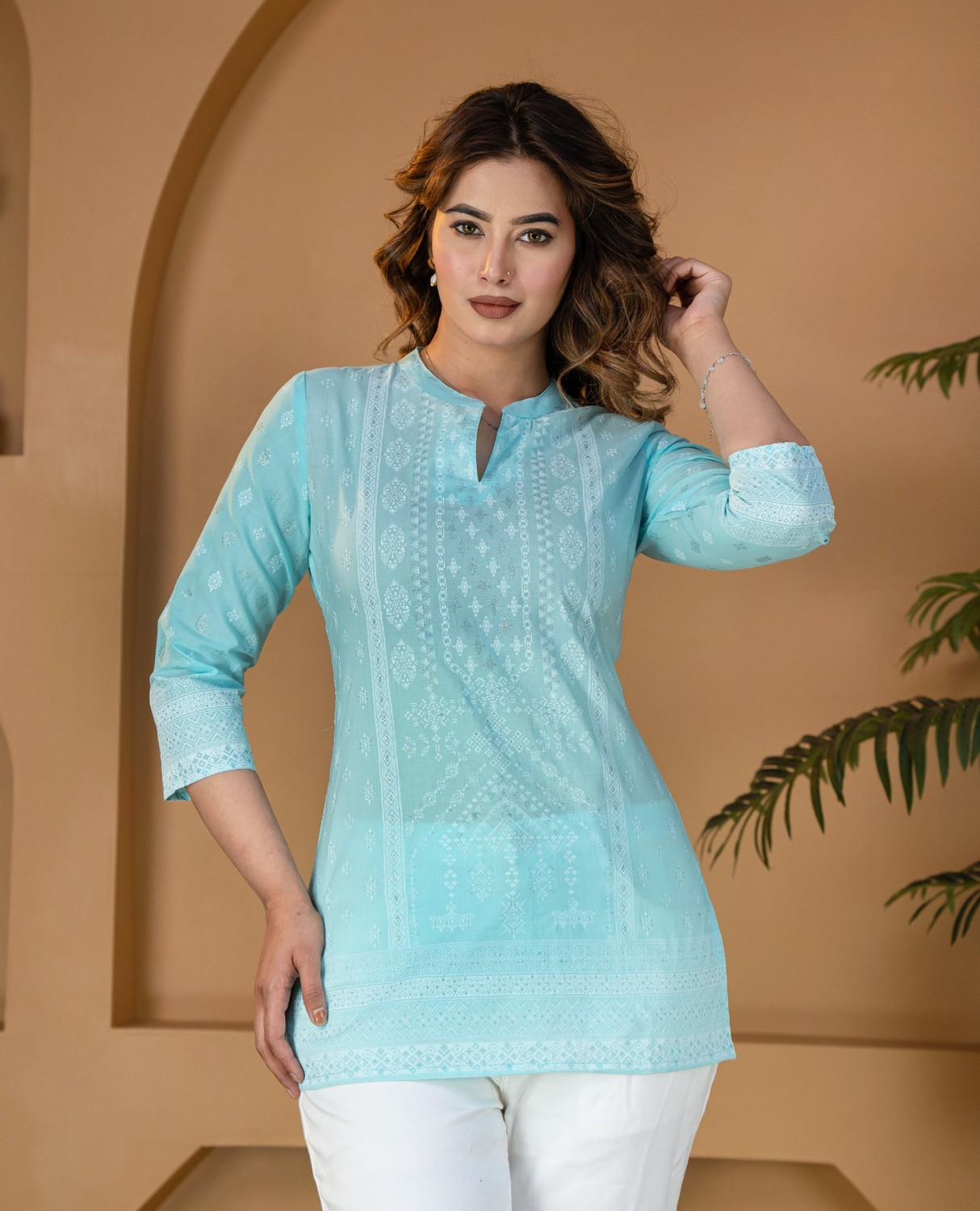 Image of Hence Proved Casual Regular Sleeves Self Design Women Black Top With Attached Dupatta