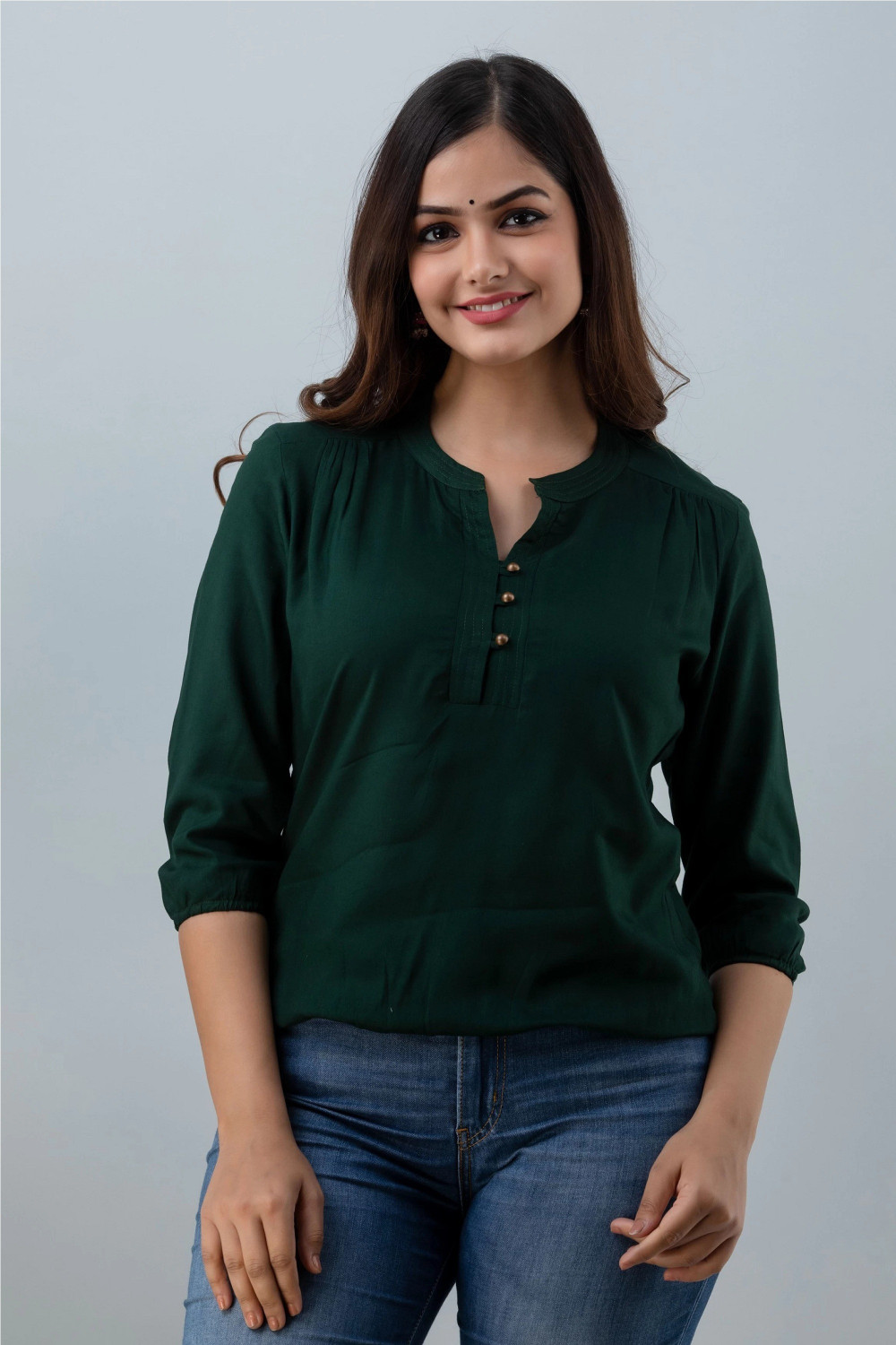 Image of Pittra4ever Casual Regular Sleeves Solid Women Pink Top