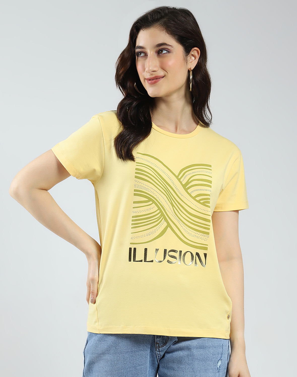 Image of Realglimpse Casual Regular Sleeves Printed Women White Top