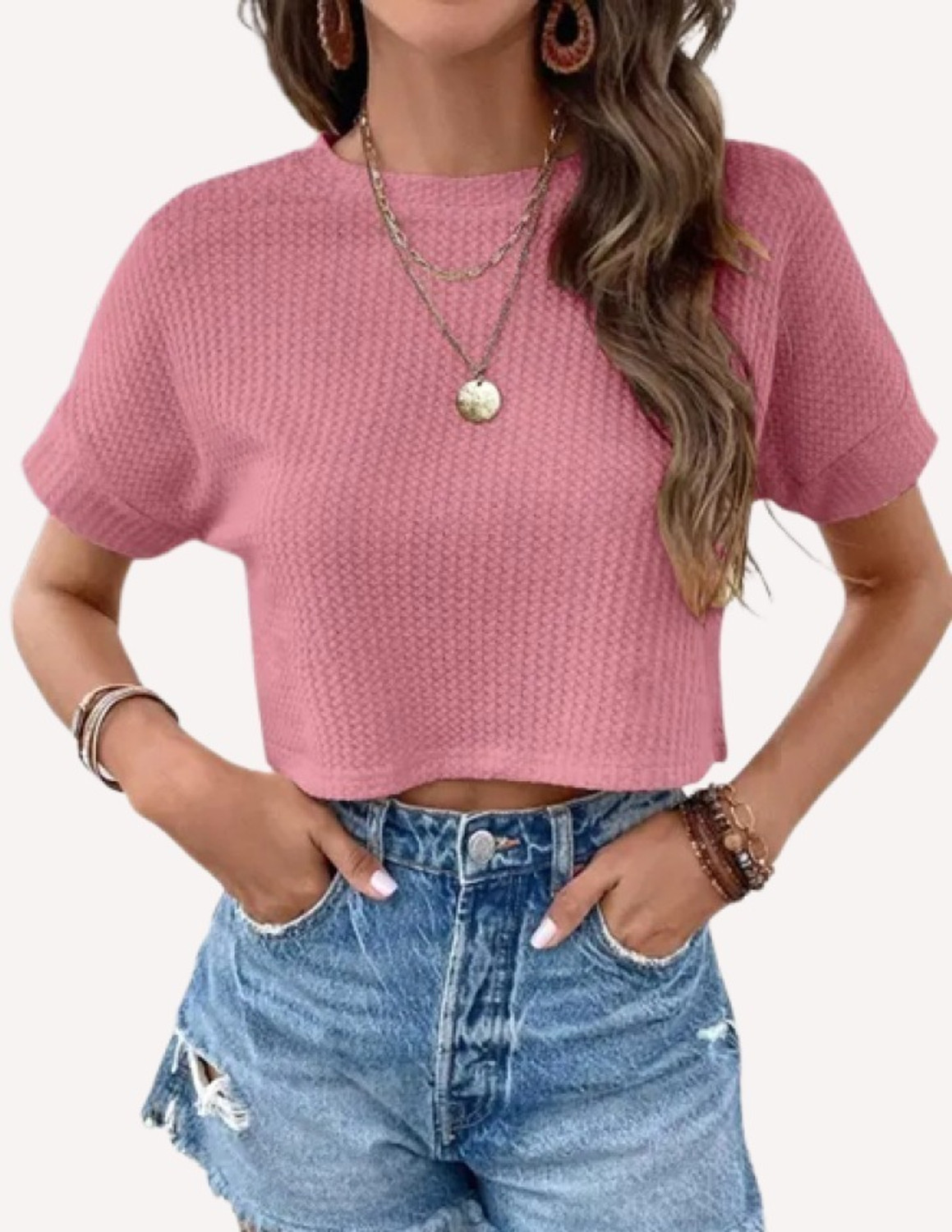 Image of Realglimpse Casual Regular Sleeves Printed Women Blue Top