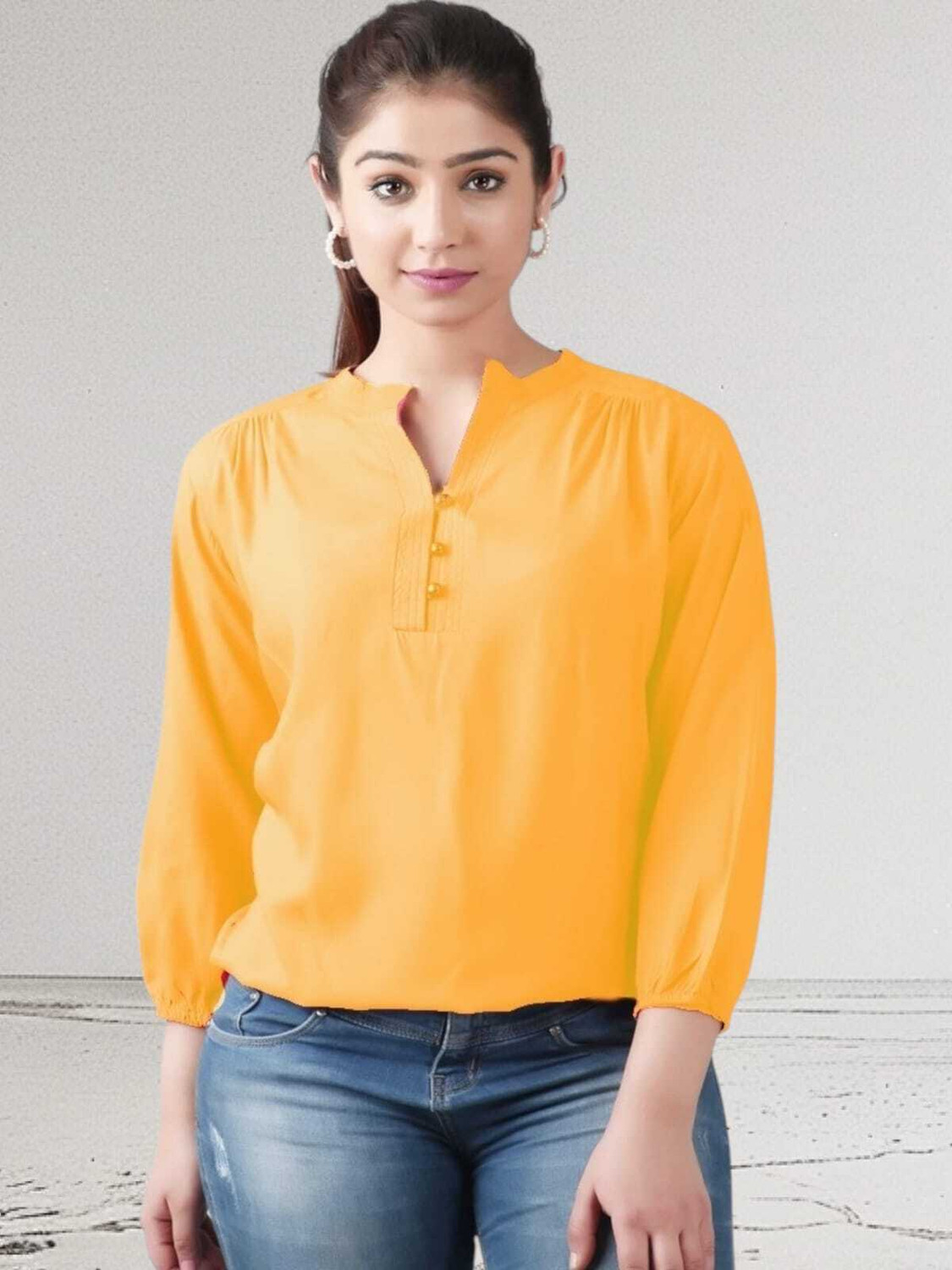 Image of Pittra4ever Casual Regular Sleeves Solid Women Pink Top