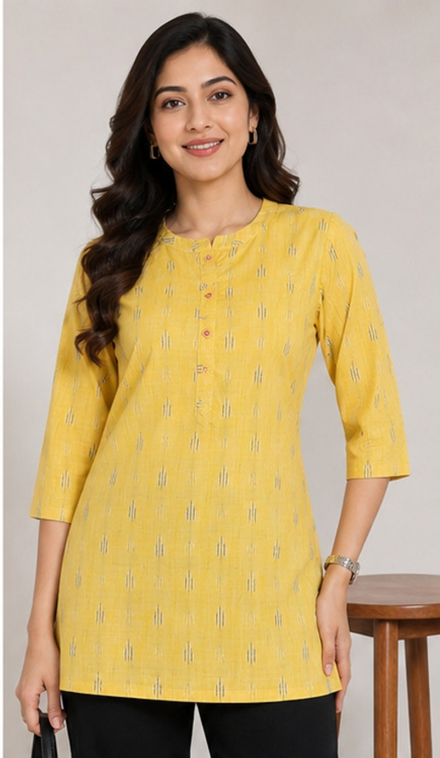 Image of AK FUSION Casual Regular Sleeves Printed Women Light Blue Top